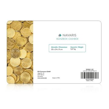Navaris Geldkassette Geldkassette mit Zählbrett und Euro Münzfach - abschließbar (1 St)