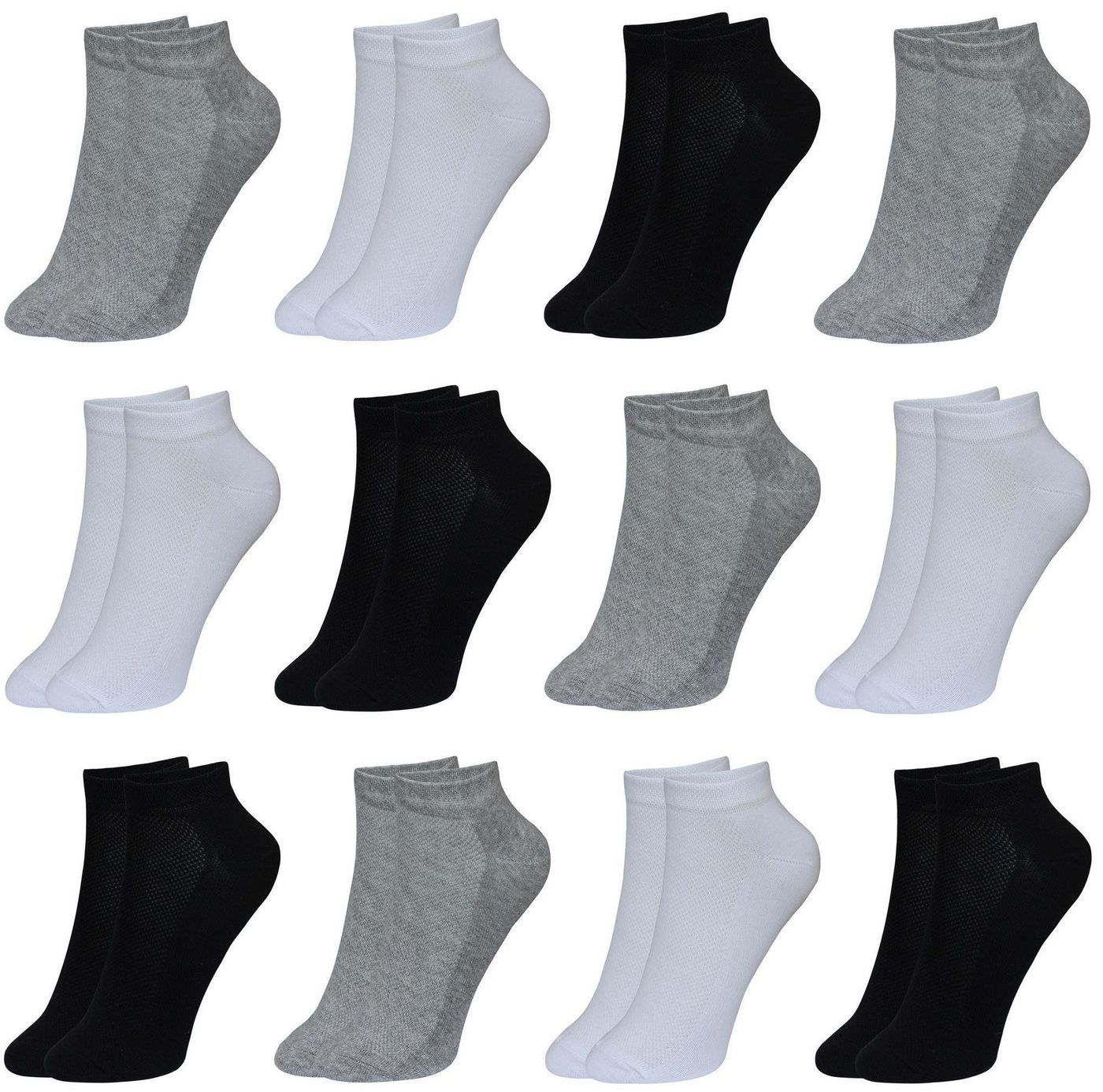 LOREZA Kurzsocken 12 Paar Jungen & Mädchen Kurzsocken - Basics - Mehrfarbig (Paar, 12-Paar, 12 Paar) 12-Paar