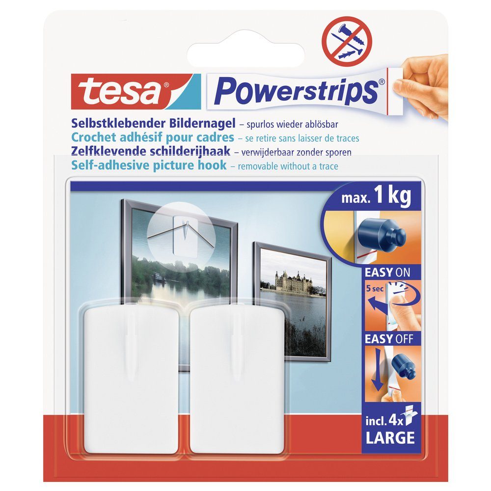 tesa Klebehaken tesa POWERSTRIPS® Bilder-Nagel Weiß Inhalt: 2 St., (POWERSTRIPS). € 8,48, (€ 4,24 pro 1 Stk).
