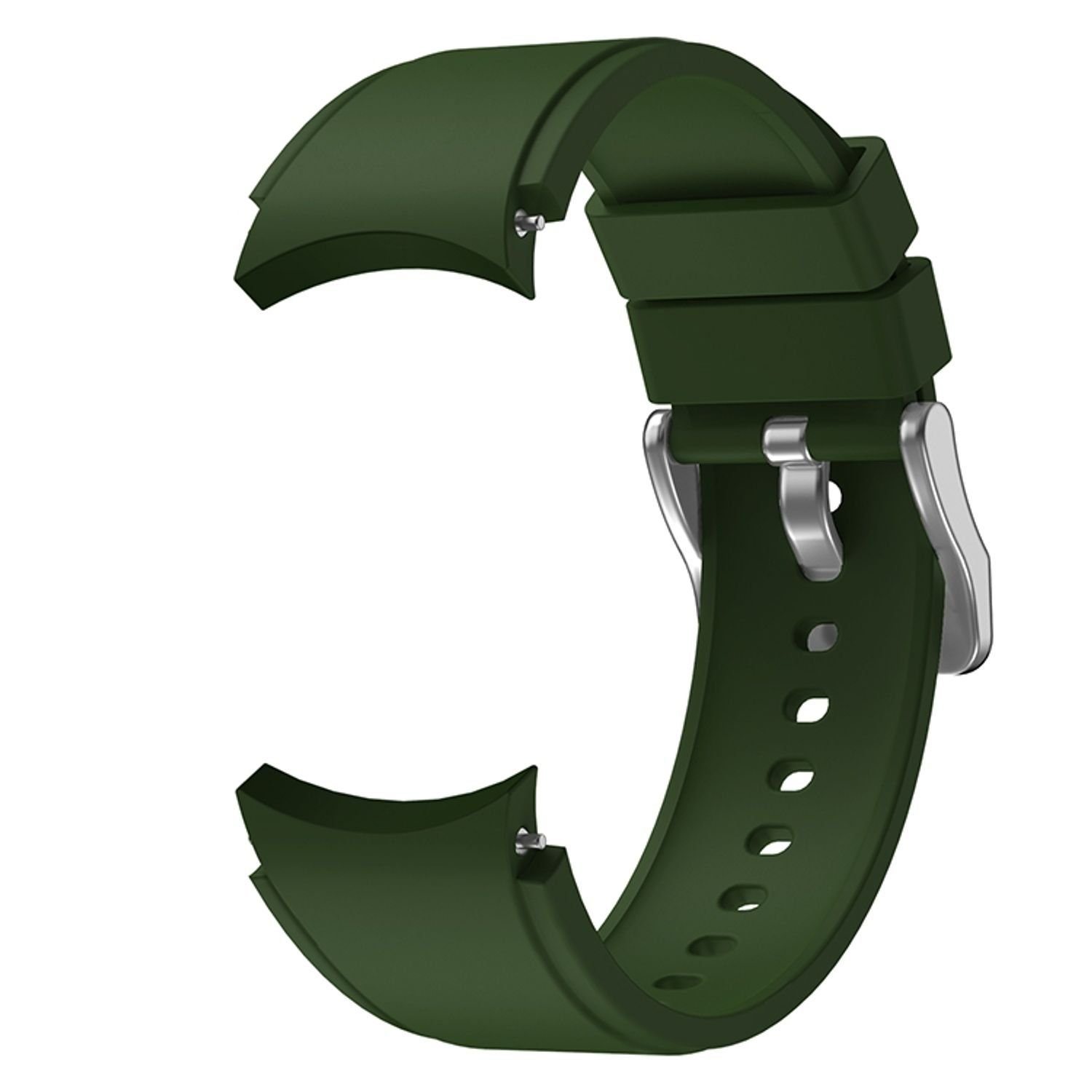 König Design Smartwatch-Armband Samsung Galaxy Watch 4 40mm, Smartwatch-Armband für Samsung Galaxy Watch 4 40mm Sport Ersatz Armband Silikon Armeegrün