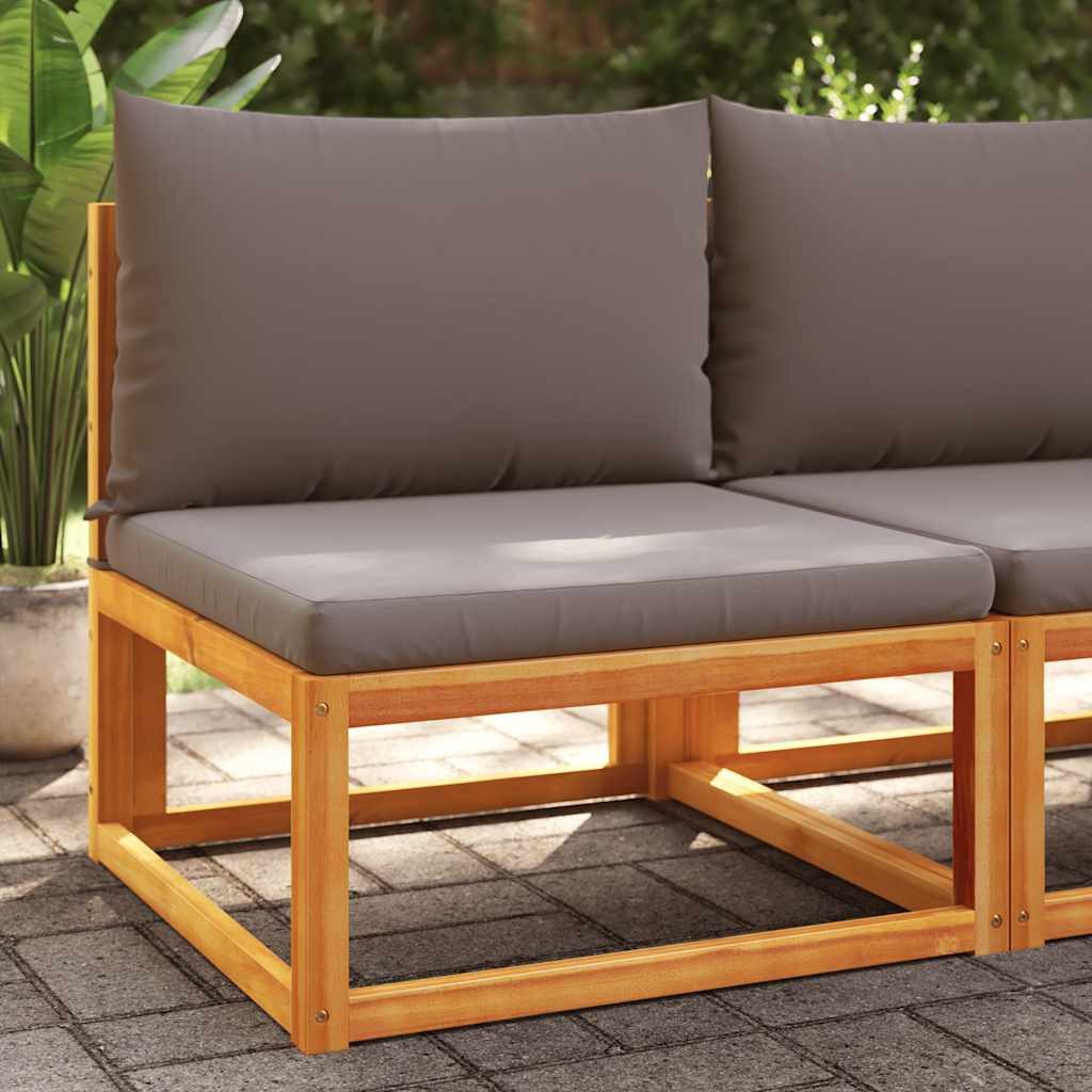 vidaXL Loungesofa Gartensofa ohne Armlehnen mit Kissen Holz & Seil, 1 Teile