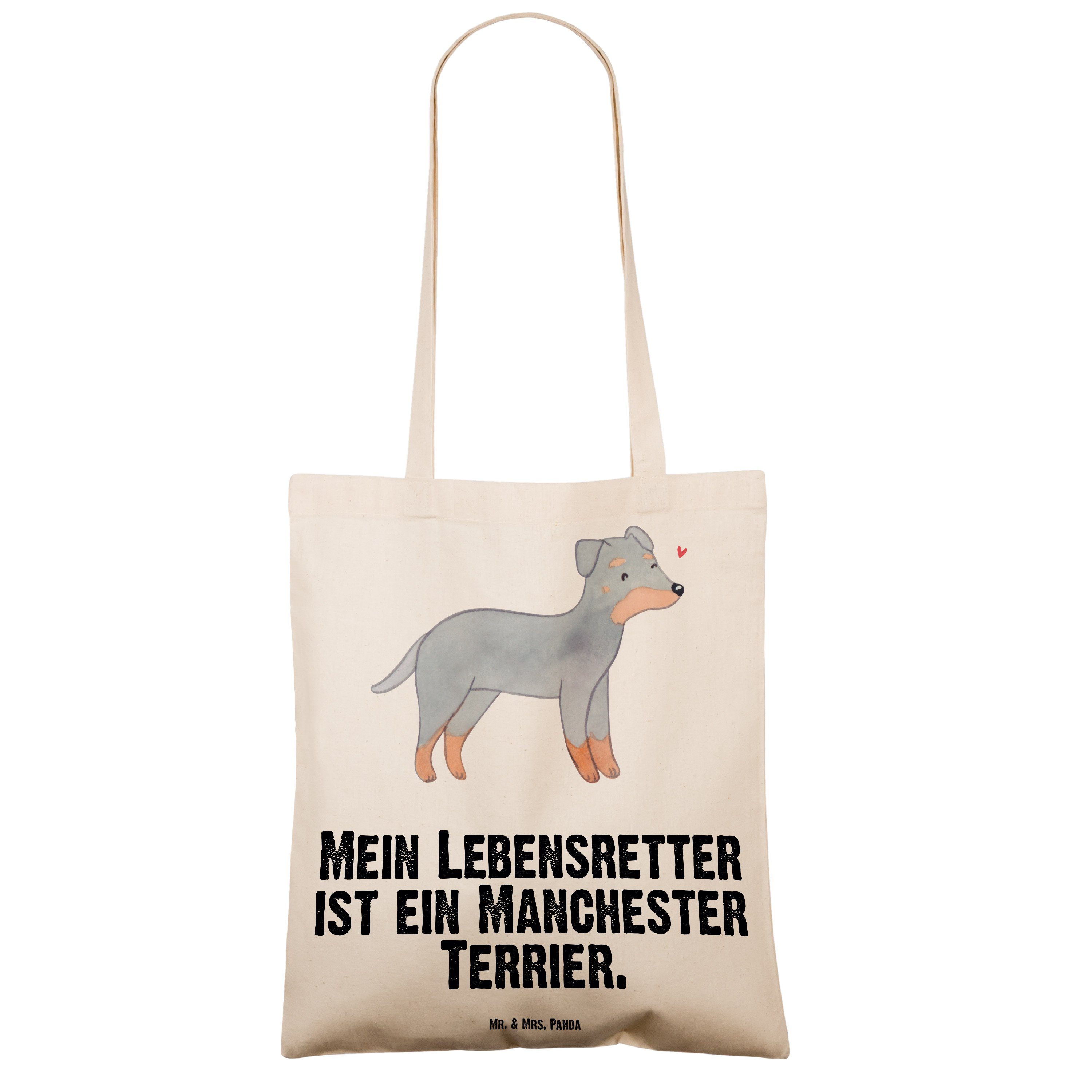 Geschenk, Terrier (1-tlg) Mr. Lebensretter Transparent Manchester Schenken, H - Tragetasche Mrs. - & Panda