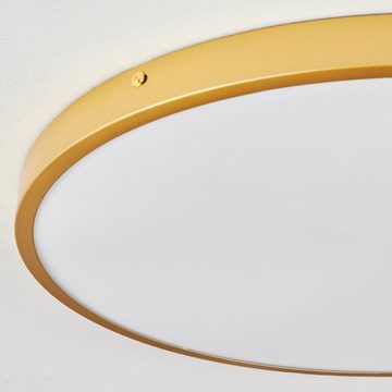hofstein Deckenleuchte moderne Deckenlampe aus Metall/Kunststoff in Messingfarben/Weiß, LED fest integriert, 3000 Kelvin, runde Leuchte (45 cm), 3360 Lumen, 30 Watt