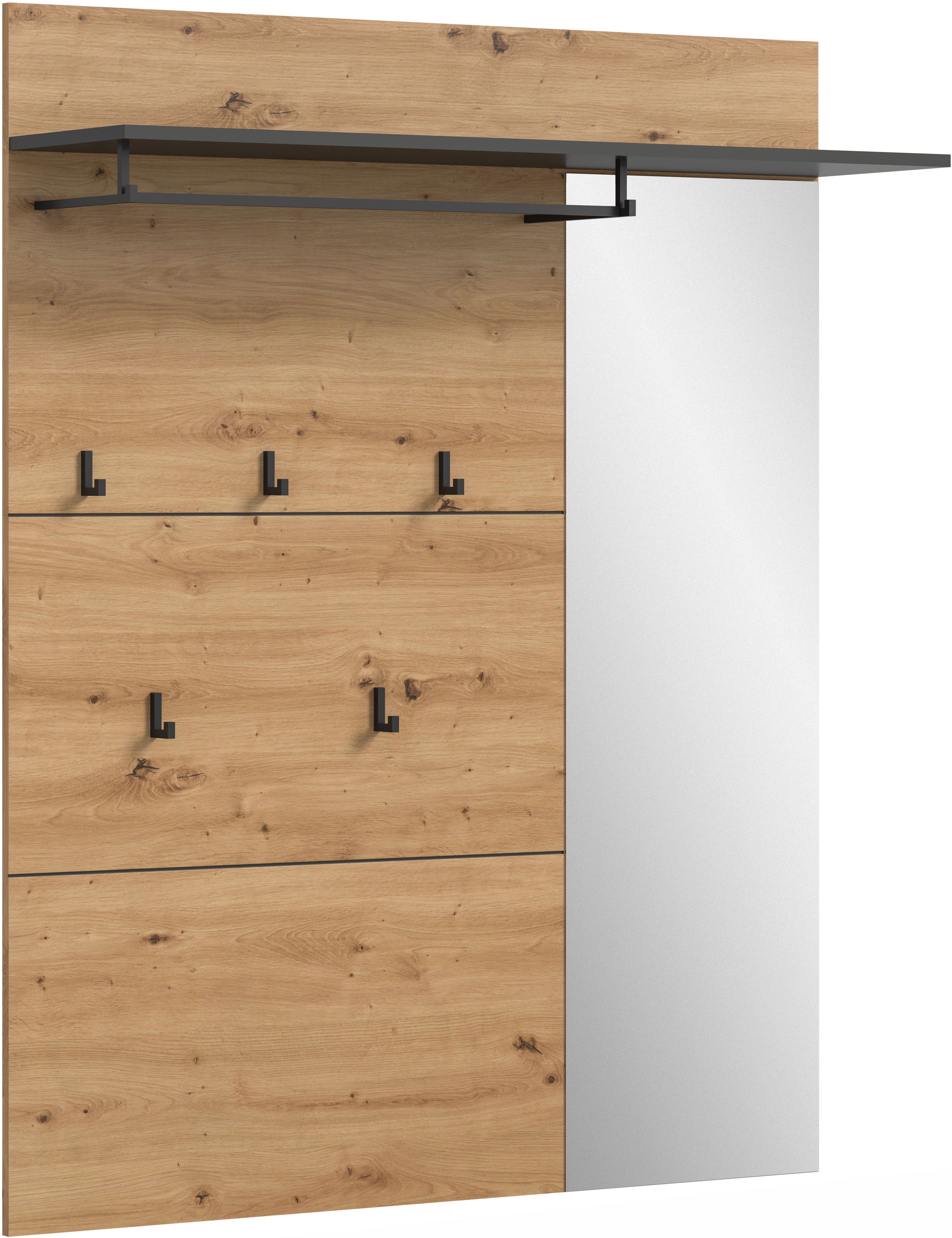 Home affaire Garderobenpaneel REHAT, TOPSELLER!, Breite 120 cm, Hutablage, 5 Haken, Garderobenstange (in verschiedenen Ausführungen), Paneel, Wandboard, Gardero – Bild 5 von 5