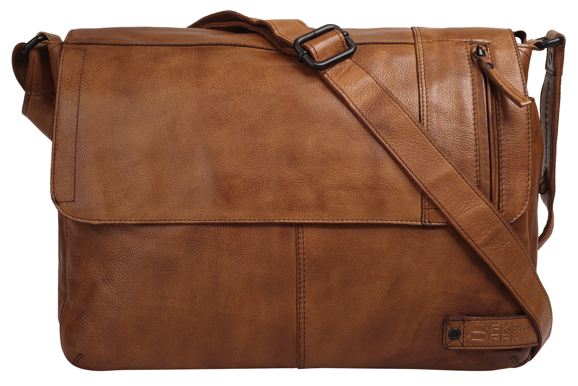 Spikes Sparrow Messenger Bag echt Leder Stufenlos verstellbarer Schultergurt 90 cm 155 cm