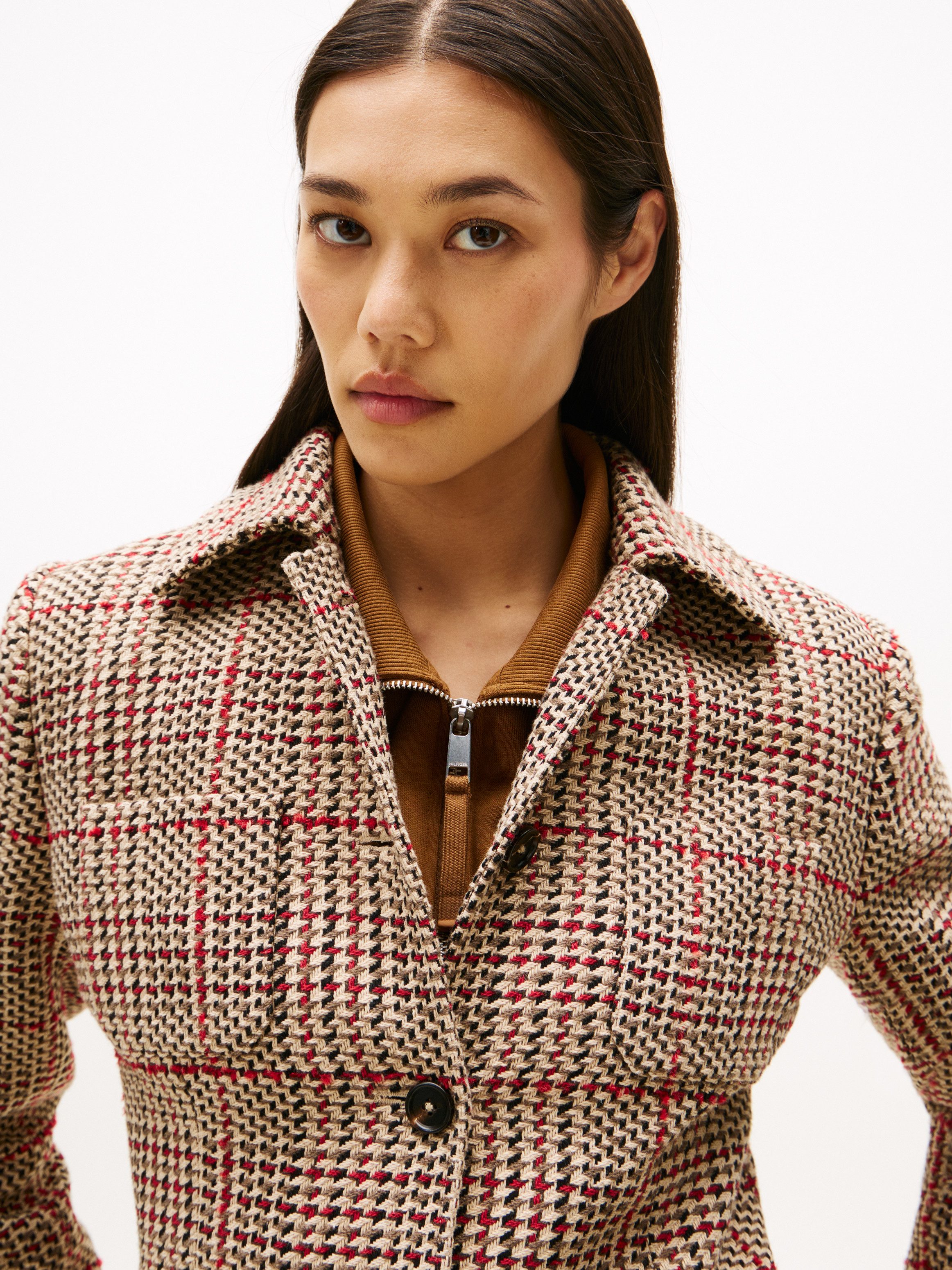 Tommy Hilfiger Kurzblazer SEASONAL TEXTURE LADY JACKET mit Wollanteil günstig online kaufen