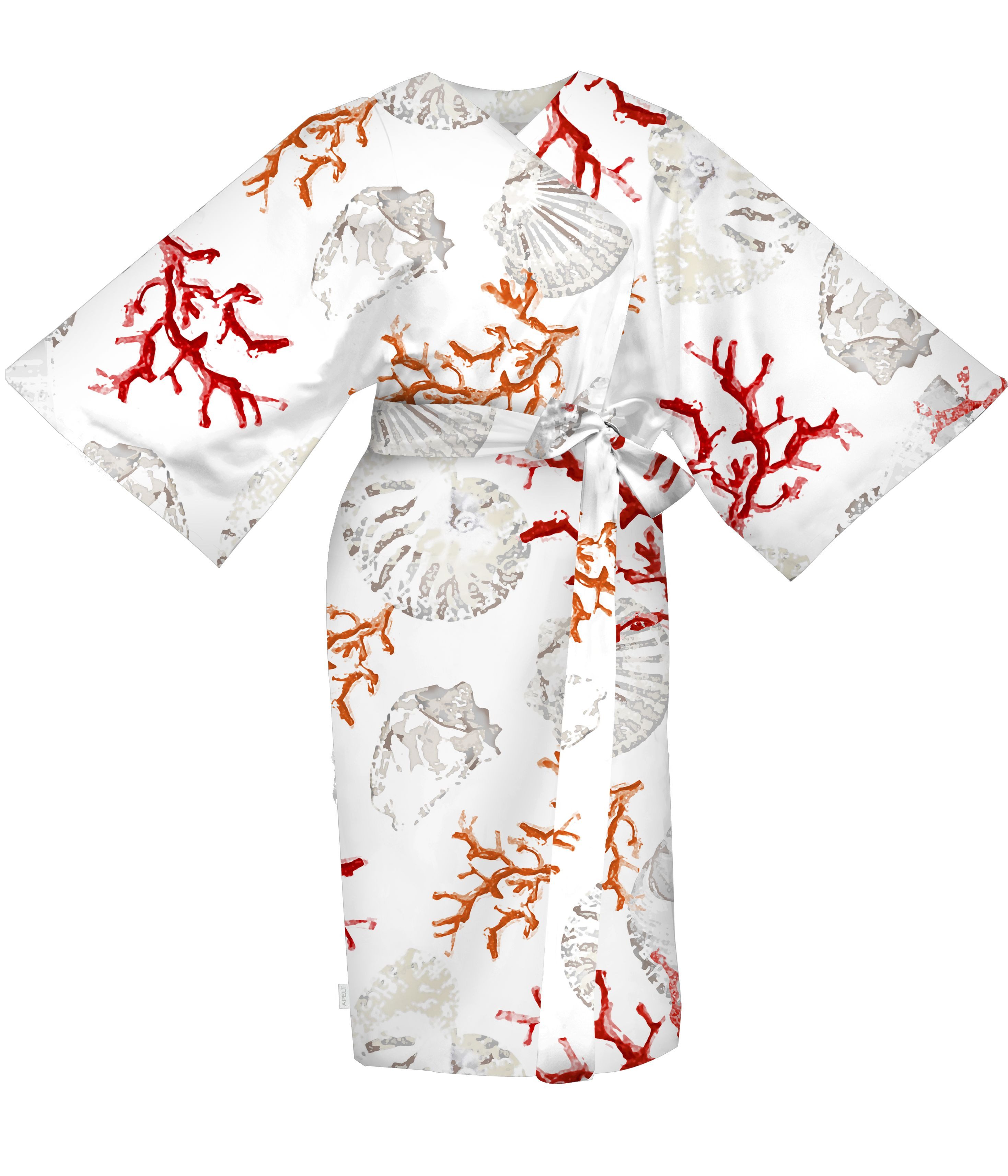 APELT Kimono Coral, Kurzform, Mako-Satin, Kimono-Kragen, günstig online kaufen