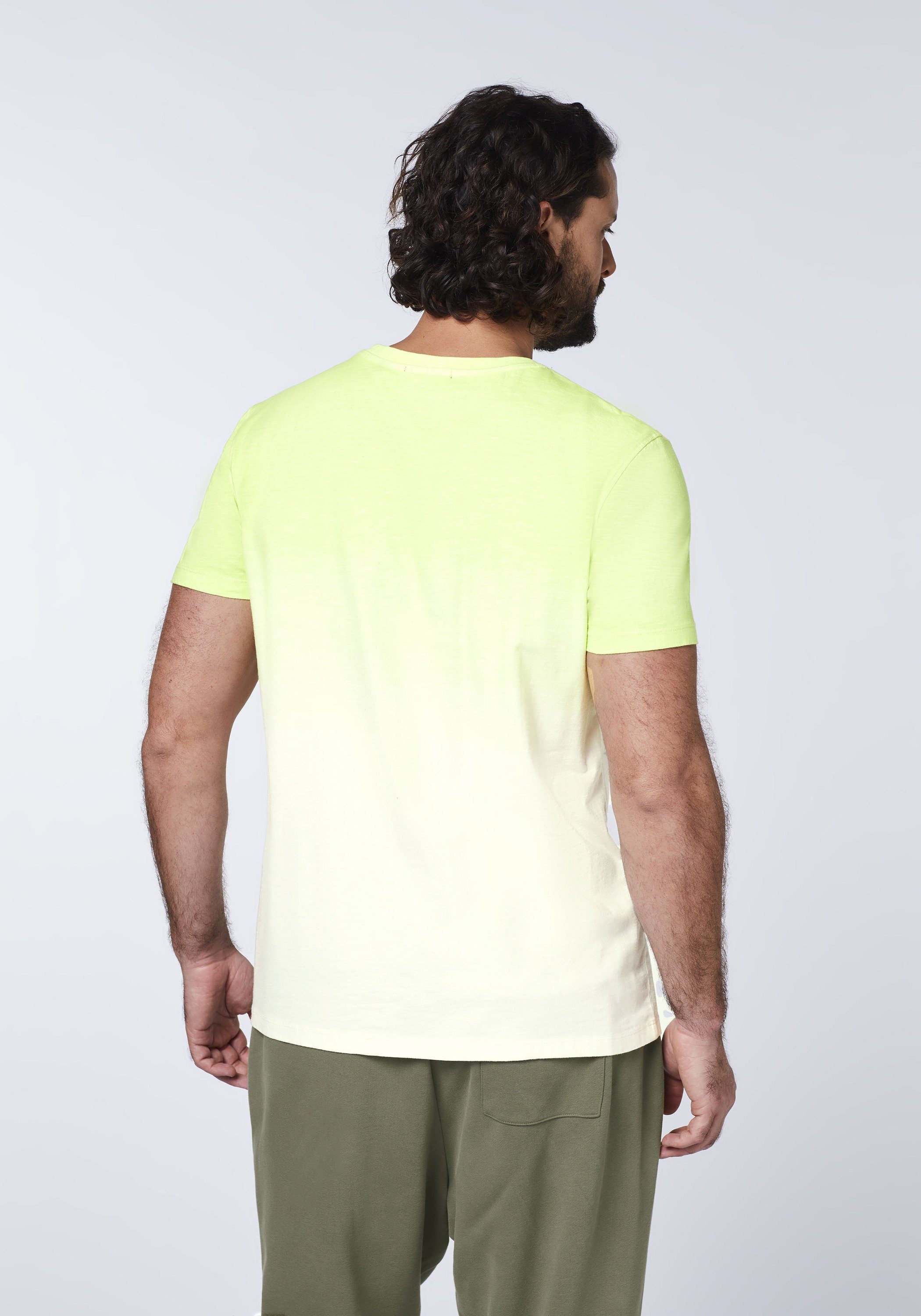 Print-Shirt Slub-Yarn-Textur Chiemsee 6268 1 Green/Dark Green mit im Farbverlauf Light T-Shirt