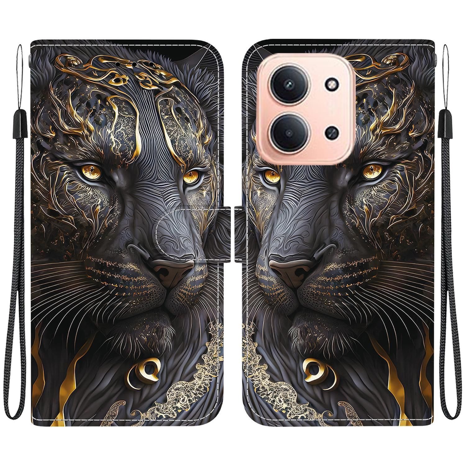 Wigento Smartphone-Hülle Für Xiaomi Redmi 15C 5G / 4G / Poco C85 Design Kunstleder Wallet Hülle, Kunst-Leder Schutzhülle magnetischer Verschluss