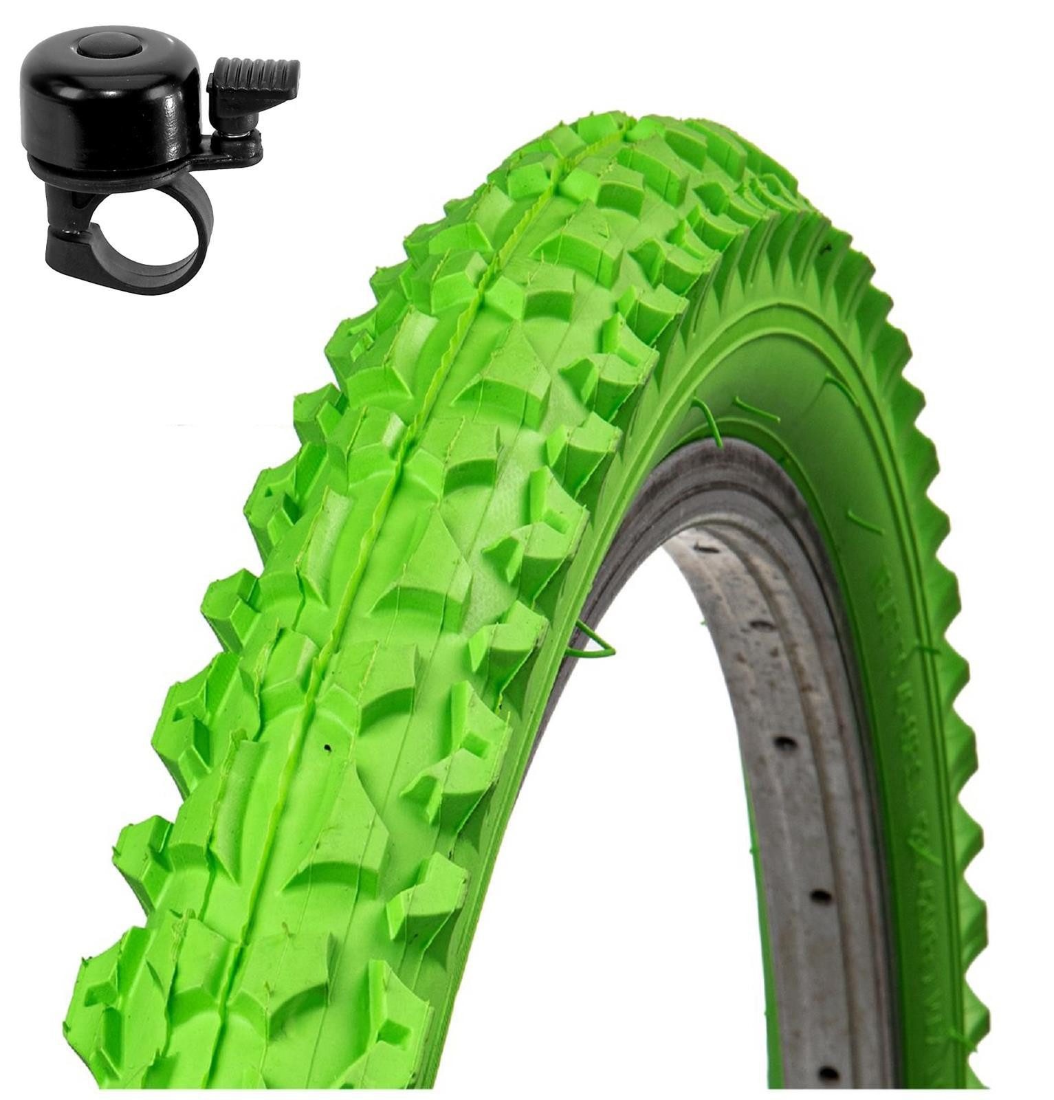 maxxi4you Fahrradreifen 1 x Roverstone 26 x 2,125 (57-559) Grün inkl. Fahrradklingel