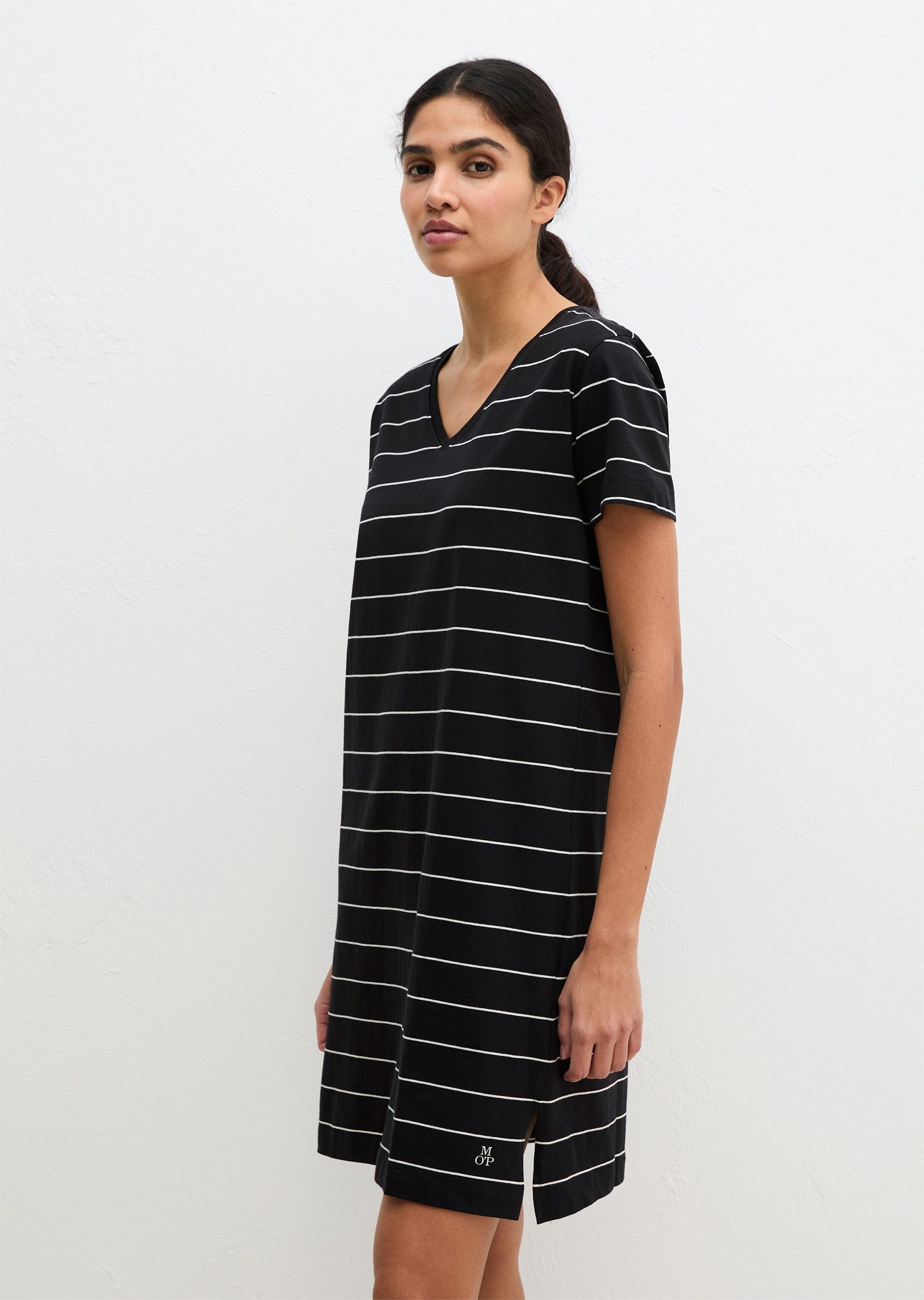 Marc O'Polo Nachthemd Mix N Match Cotton mit V-Ausschnitt und kurzen Ärmeln günstig online kaufen