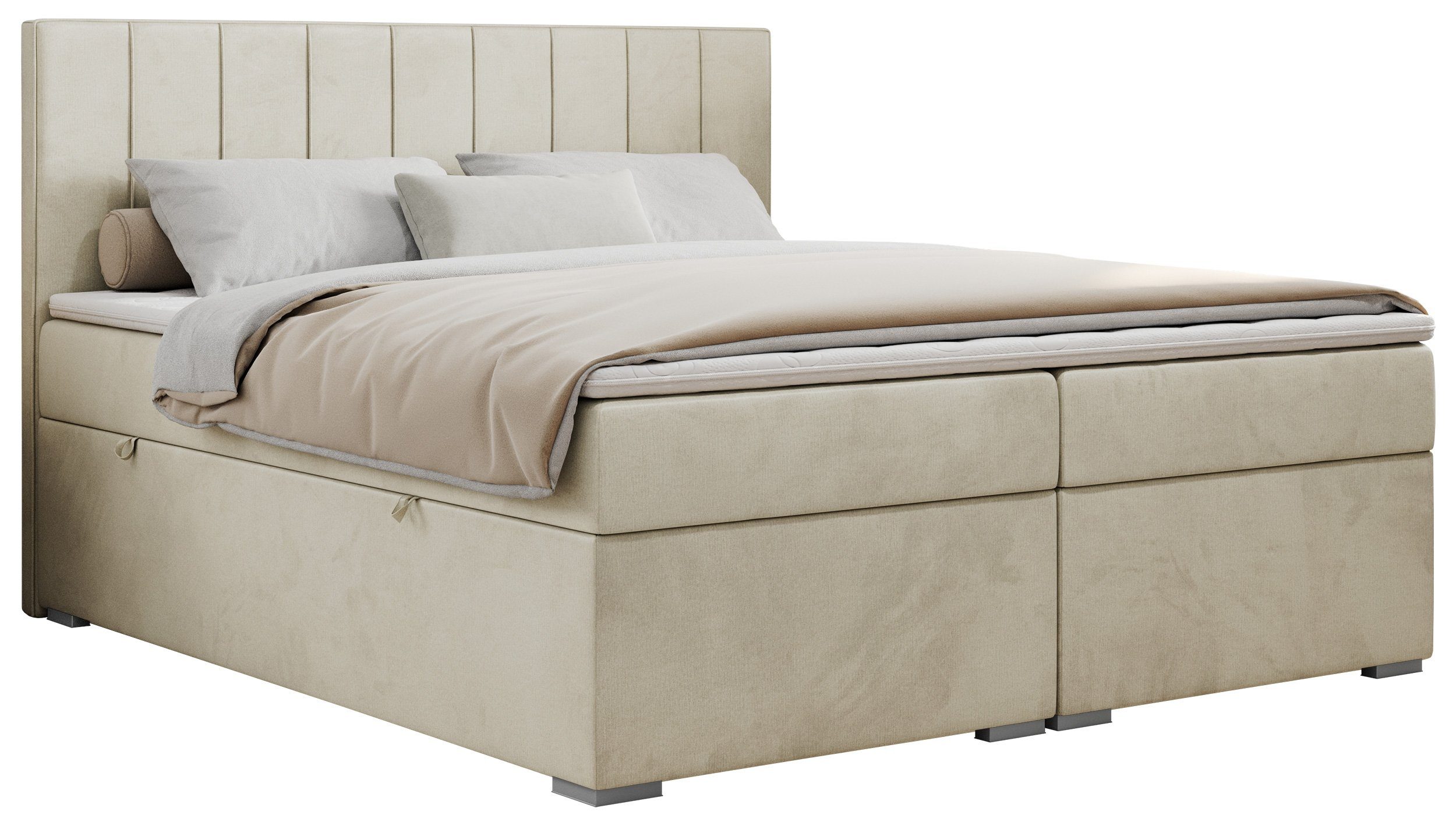 MKS MÖBEL Boxspringbett ALLY (Set, Packung, T30-Schaum, gepolsterte Kopfstü günstig online kaufen