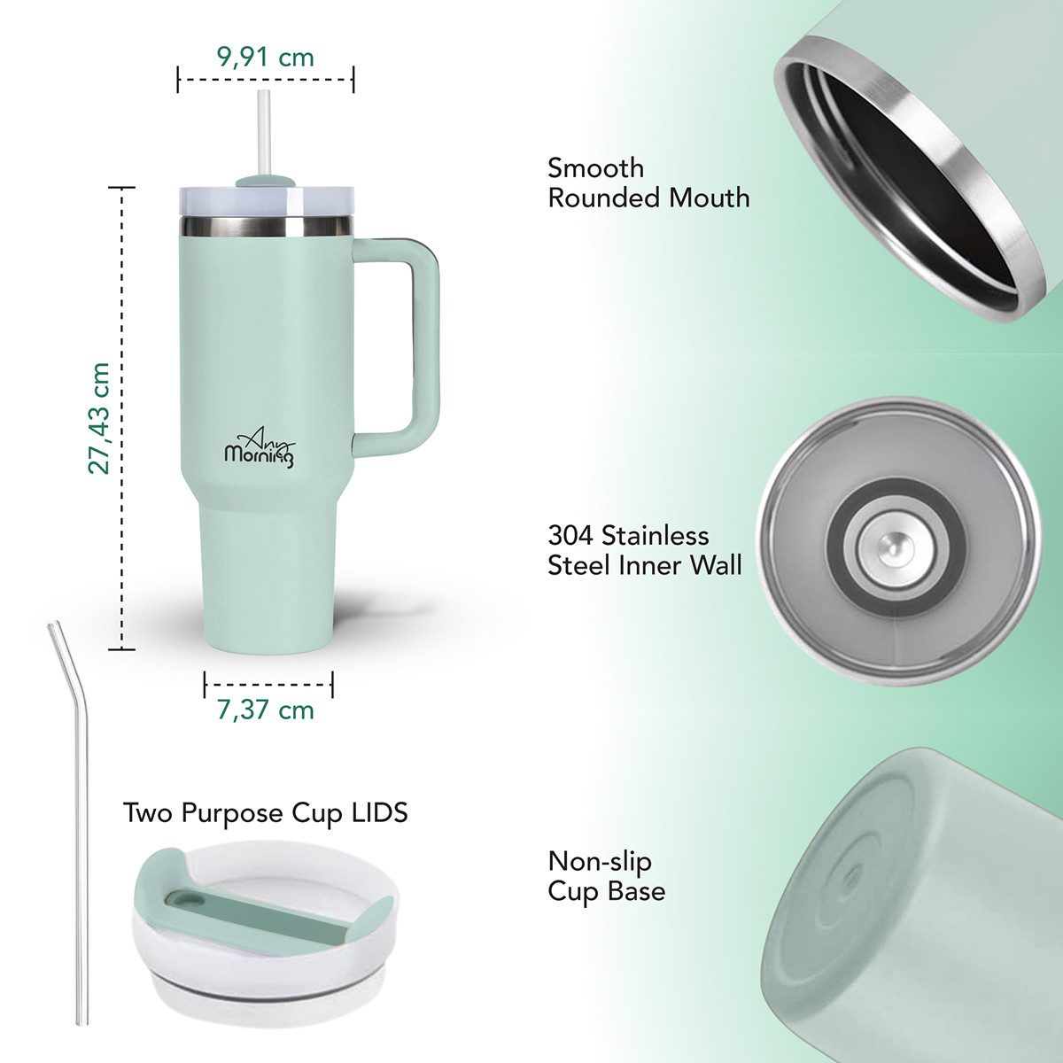 ANY MORNING Thermobecher Any Morning SI2440217 Thermosbecher 1200 ml Seegrün