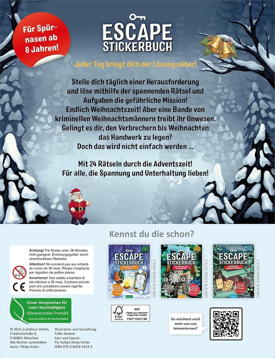 Ars Edition Bücher-Adventskalender Adventskalender (Escape, 1-tlg), Made in Europe