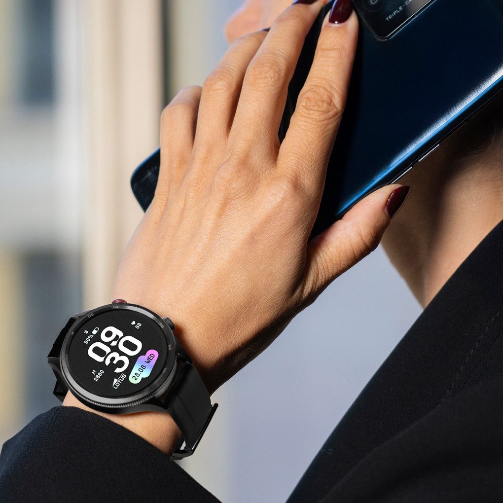 Lotus Smartwatch Smartwatch, Armbanduhr,Damenuhr,Bluetooth,Steuerung der Smartphone-Kamera,Wecker