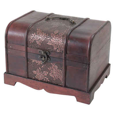 HMF Schatzkiste Handgefertigte Holztruhe Japan (1 St), Dekorative Aufbewahrungsbox mit Schloss, 30x23x21cm
