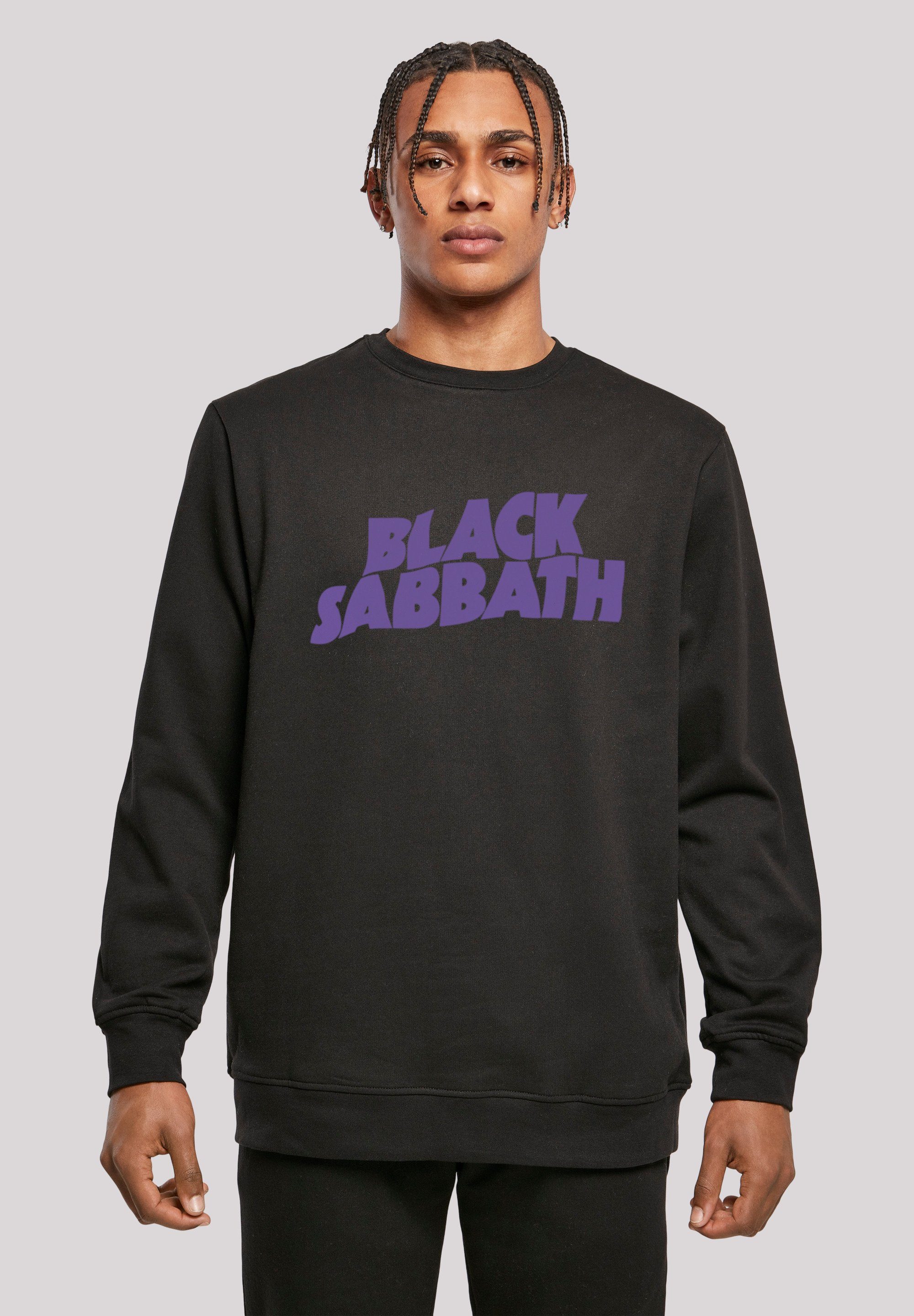 Band F4NT4STIC Wavy Kapuzenpullover Sabbath Sabbath Black Offiziell Logo Print, Black lizenziertes Sweatshirt Black Heavy Metal