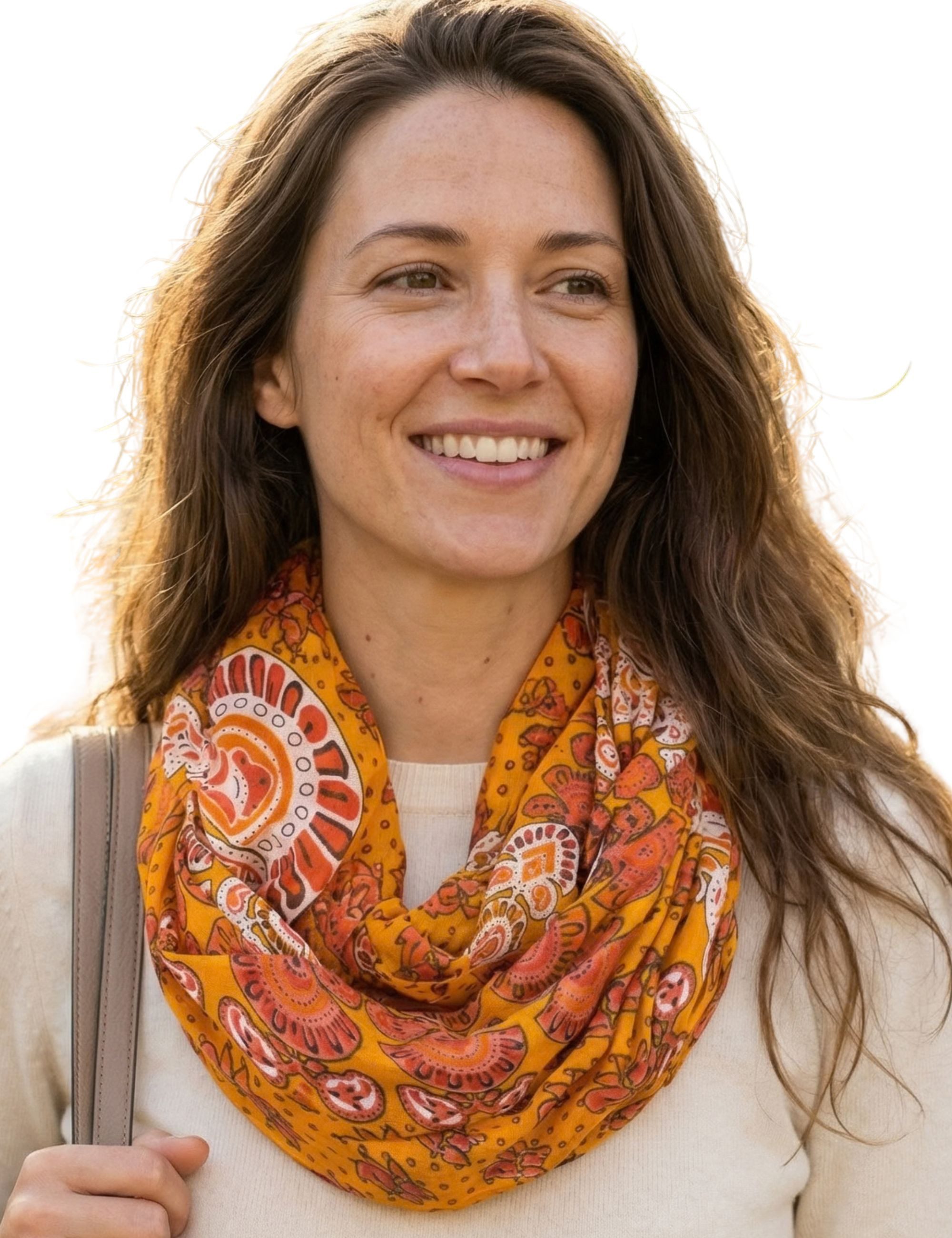 Sunsa Loop Damen Loop Schal. 100% Baumwolle Schlauchschal. Loopschal mit Blumen, Blumen Aufdruck