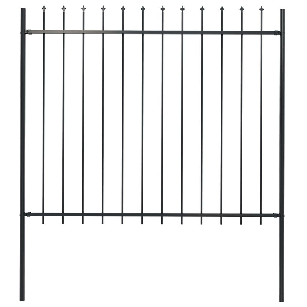 vidaXL Gartenzaun Gartenzaun Woerden mit Speerspitze Stahl 170 x 150 cm Schwarz, (1-St)