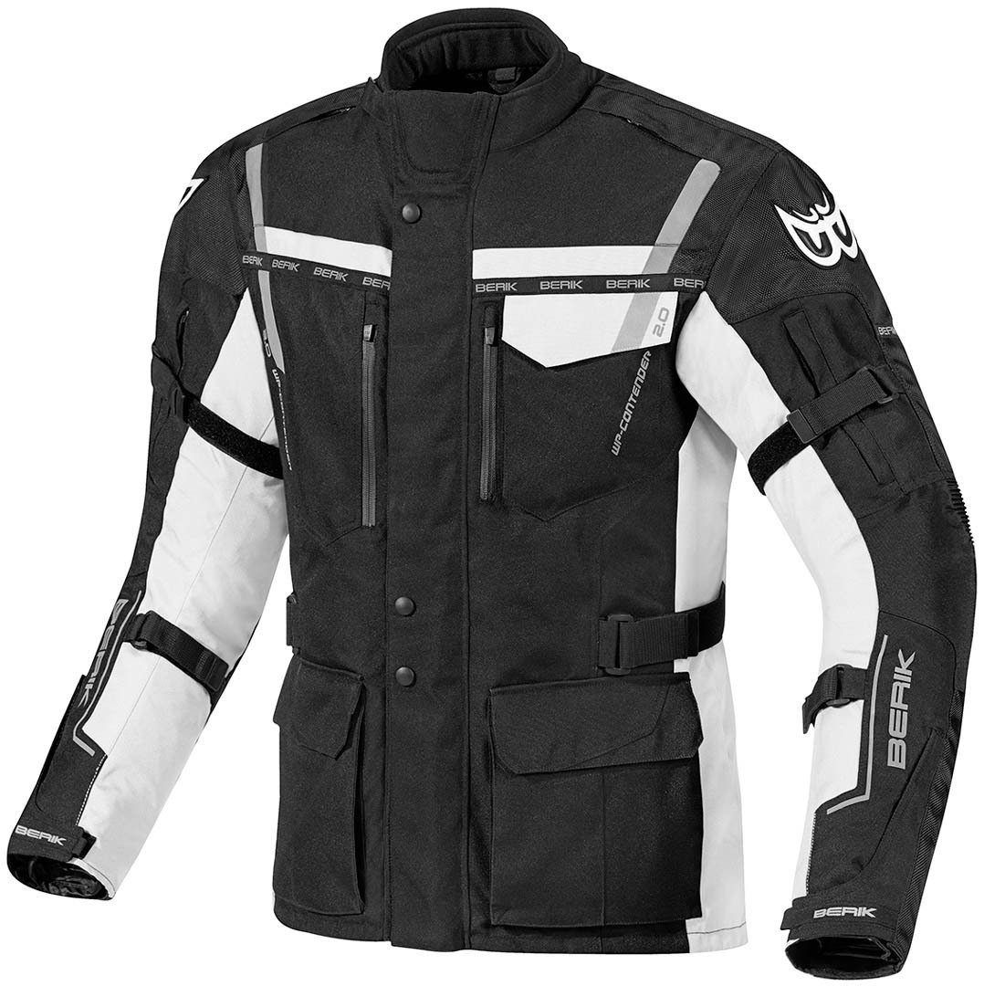 Berik Motorradjacke Torino wasserdichte Motorrad Textiljacke Black/White