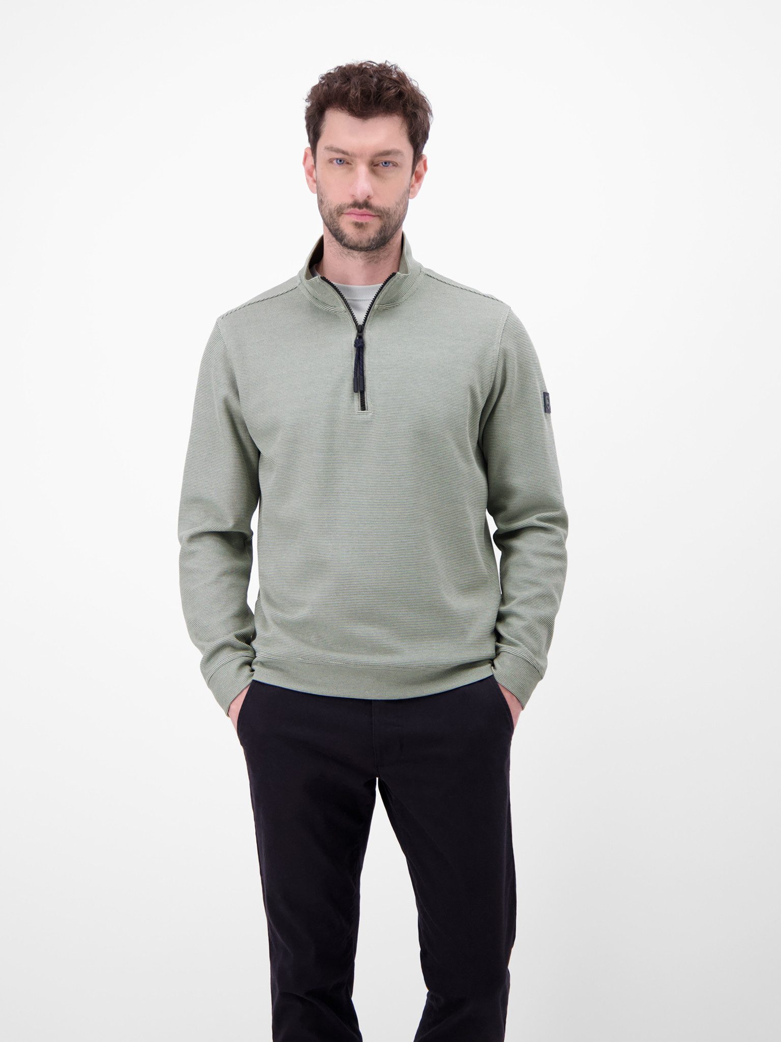 LERROS Sweater SELANIK Troyerkragen mit Reißverschluss günstig online kaufen