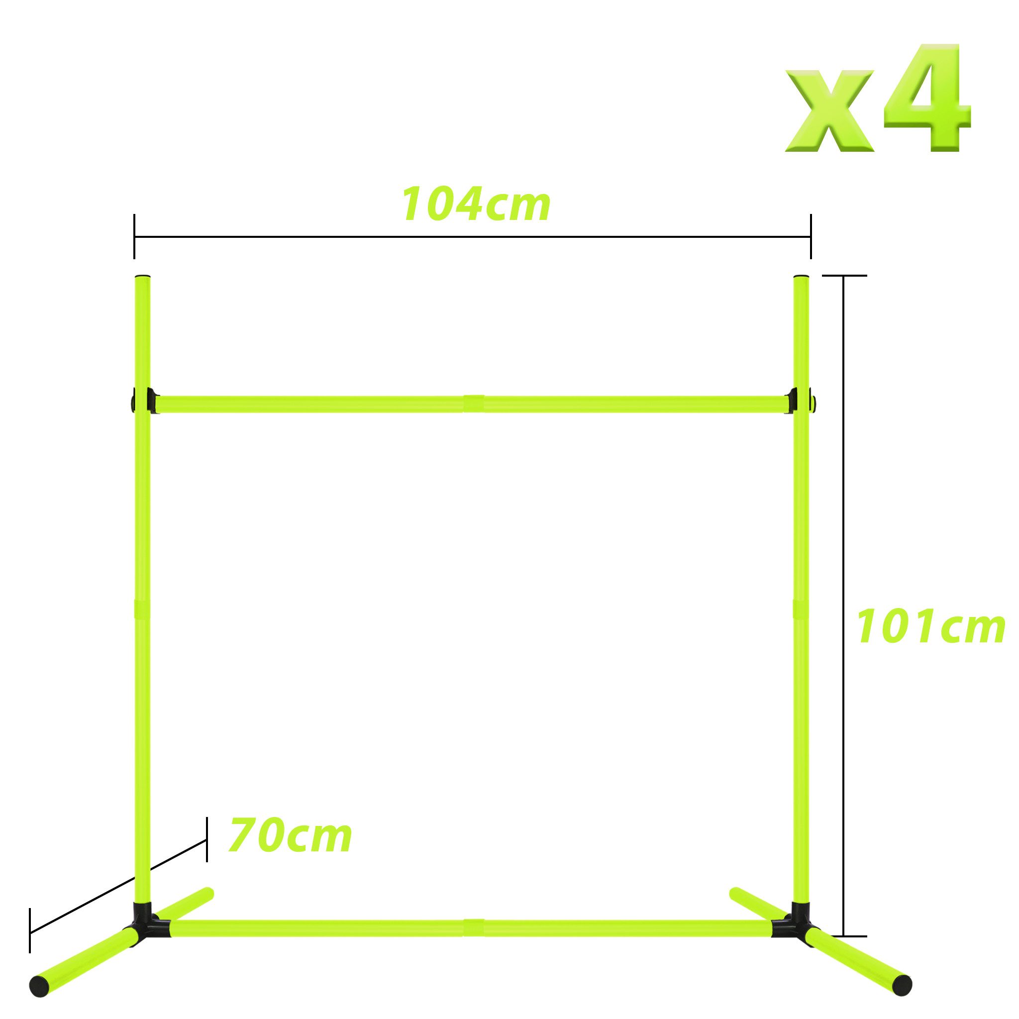 FIVMEN Agility-Hürde Hürdenset Hunde Training Set 4 Hürden Slalom Stangen Trainingshilfe, Trainingsstangen für konditionelles für Innen und Außen 104x70x101cm