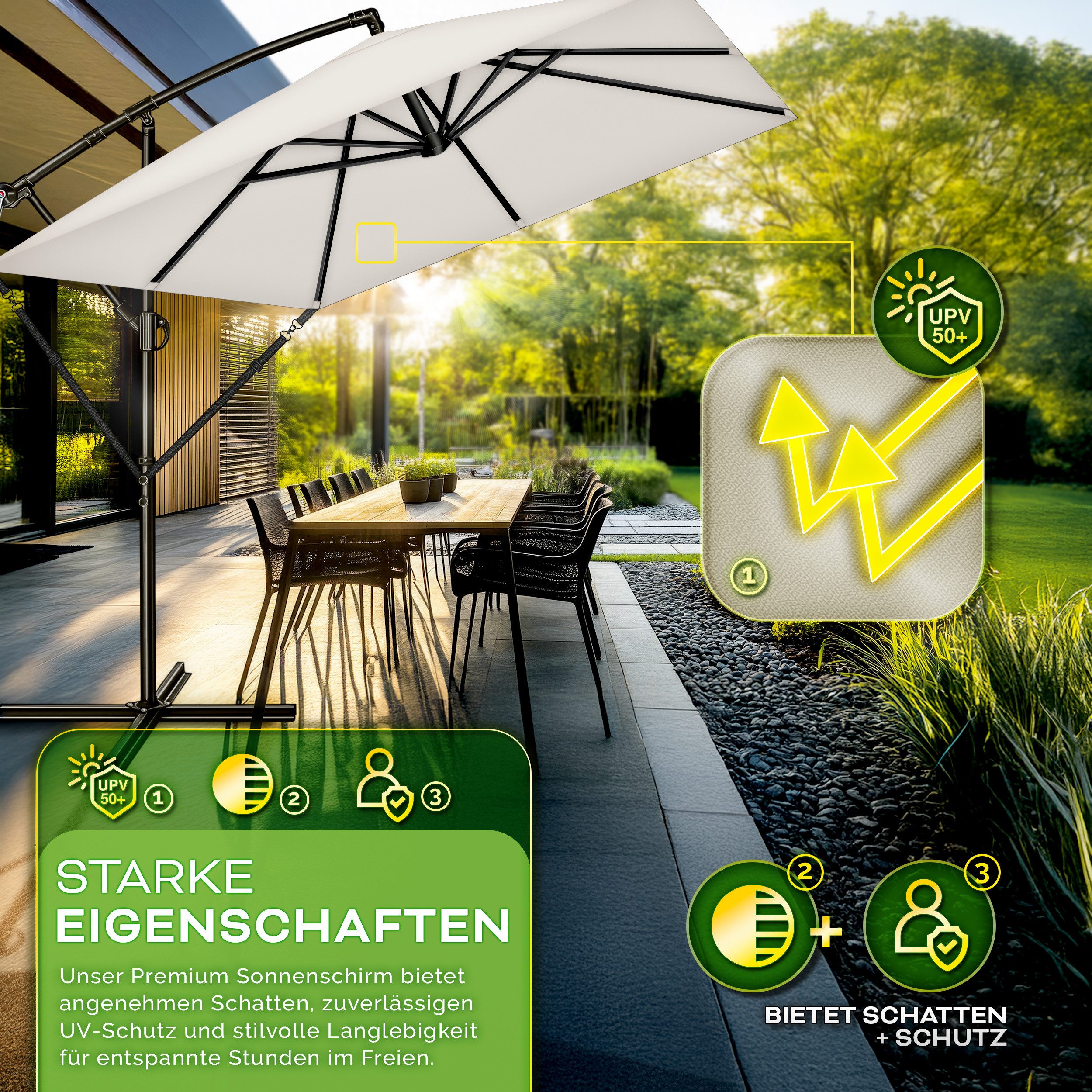 tillvex Sonnenschirm tillvex® Sonnenschirm eckig 235 günstig online kaufen