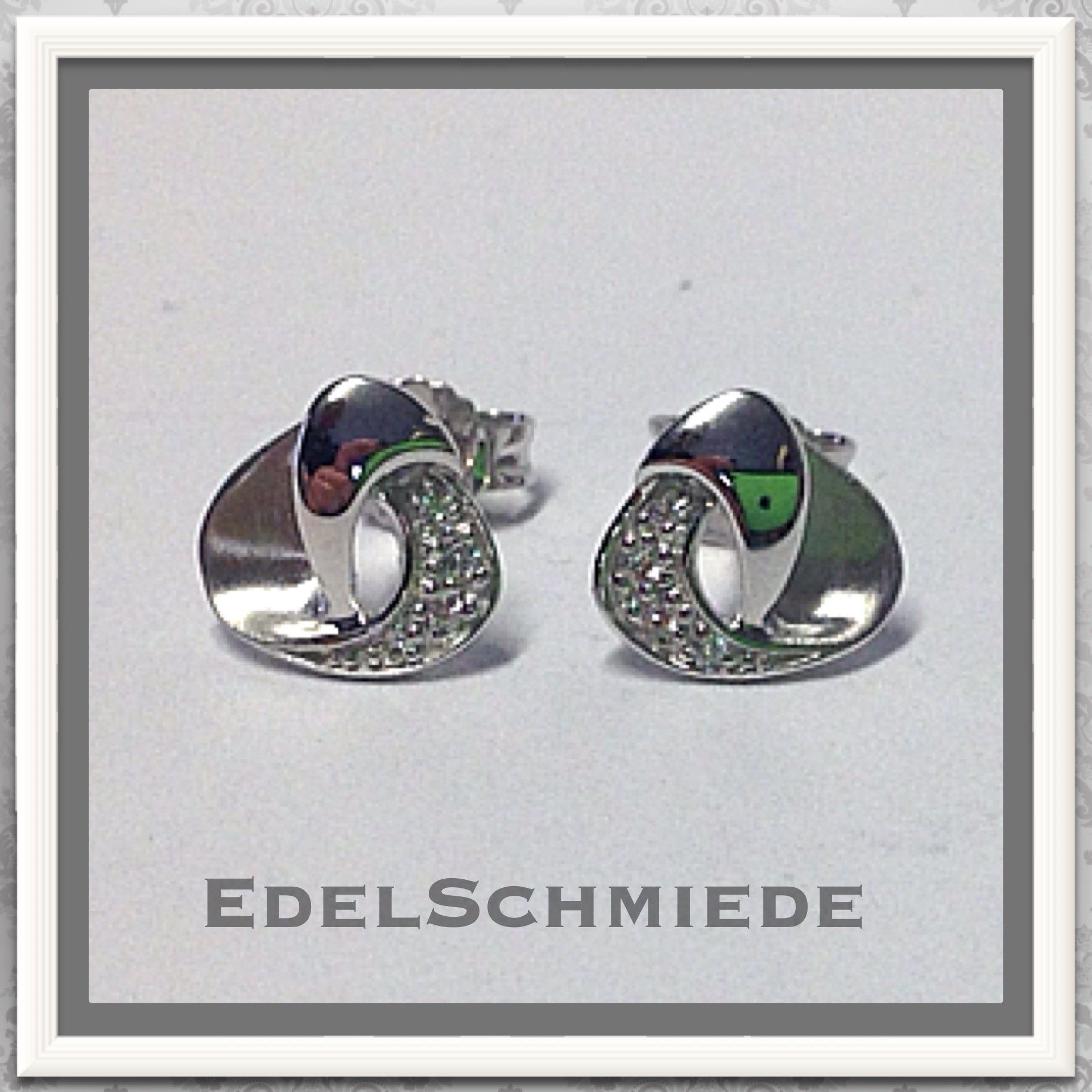 Ohrstecker-Set schlichte Ohrstecker 925 Silber rhod mit Zirkonia