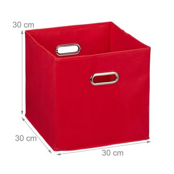 relaxdays Aufbewahrungskorb 6 x Aufbewahrungsbox Stoff rot