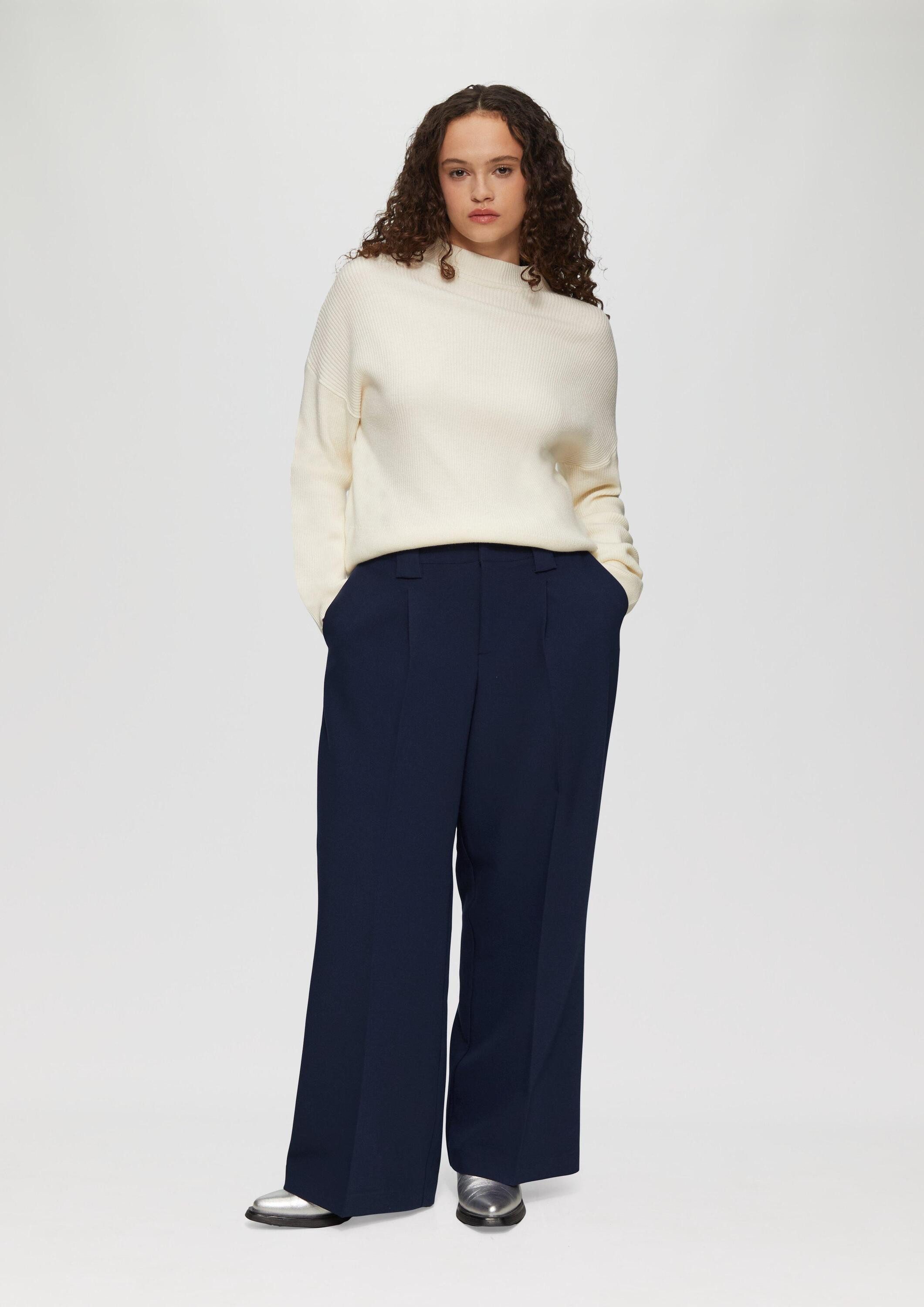 QS Chinos Hose Hose mit Bundfalten im Regular Fit