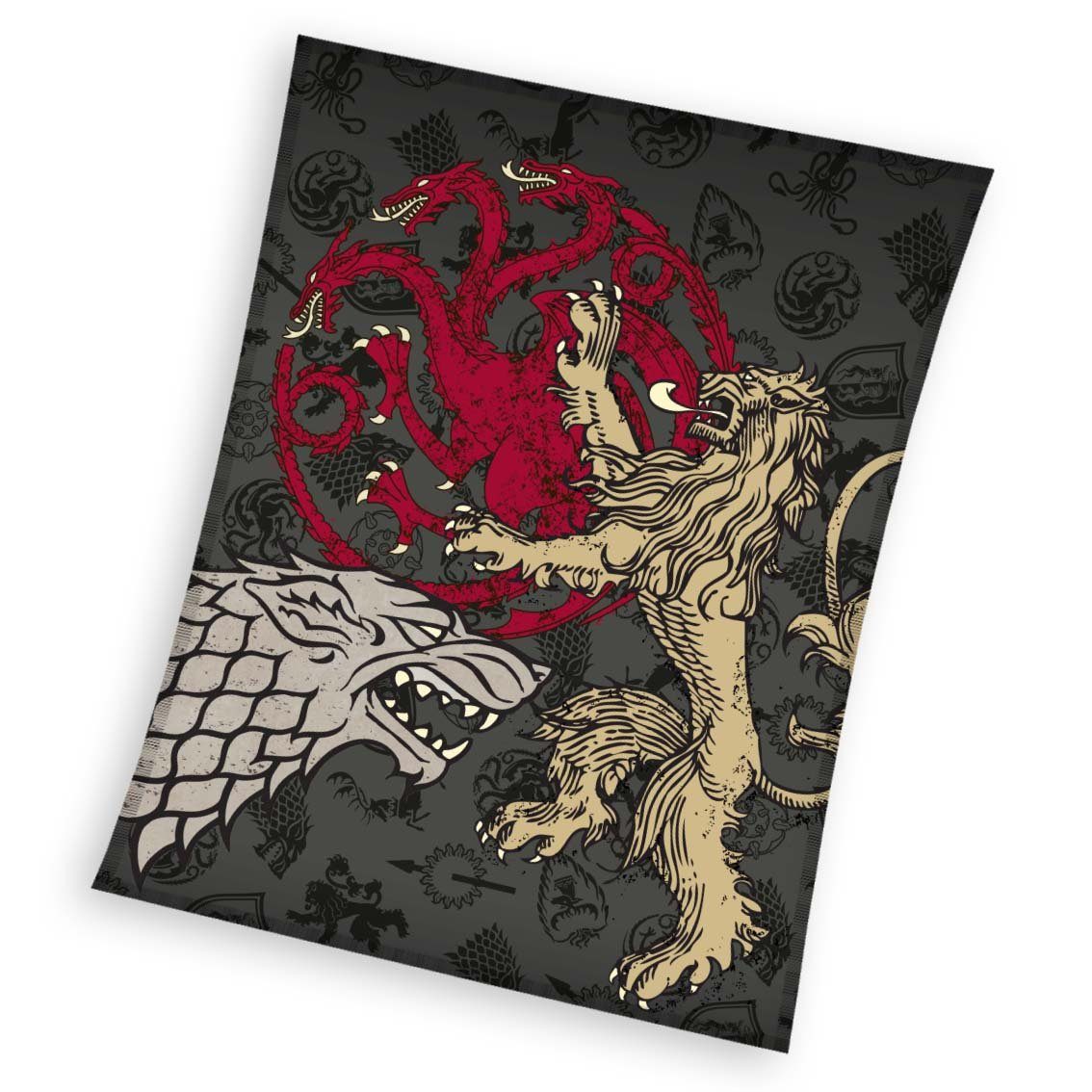 Wohndecke Game of Thrones Coral Fleecedecke Kuscheldecke 150 x 200 cm, Game of Thrones