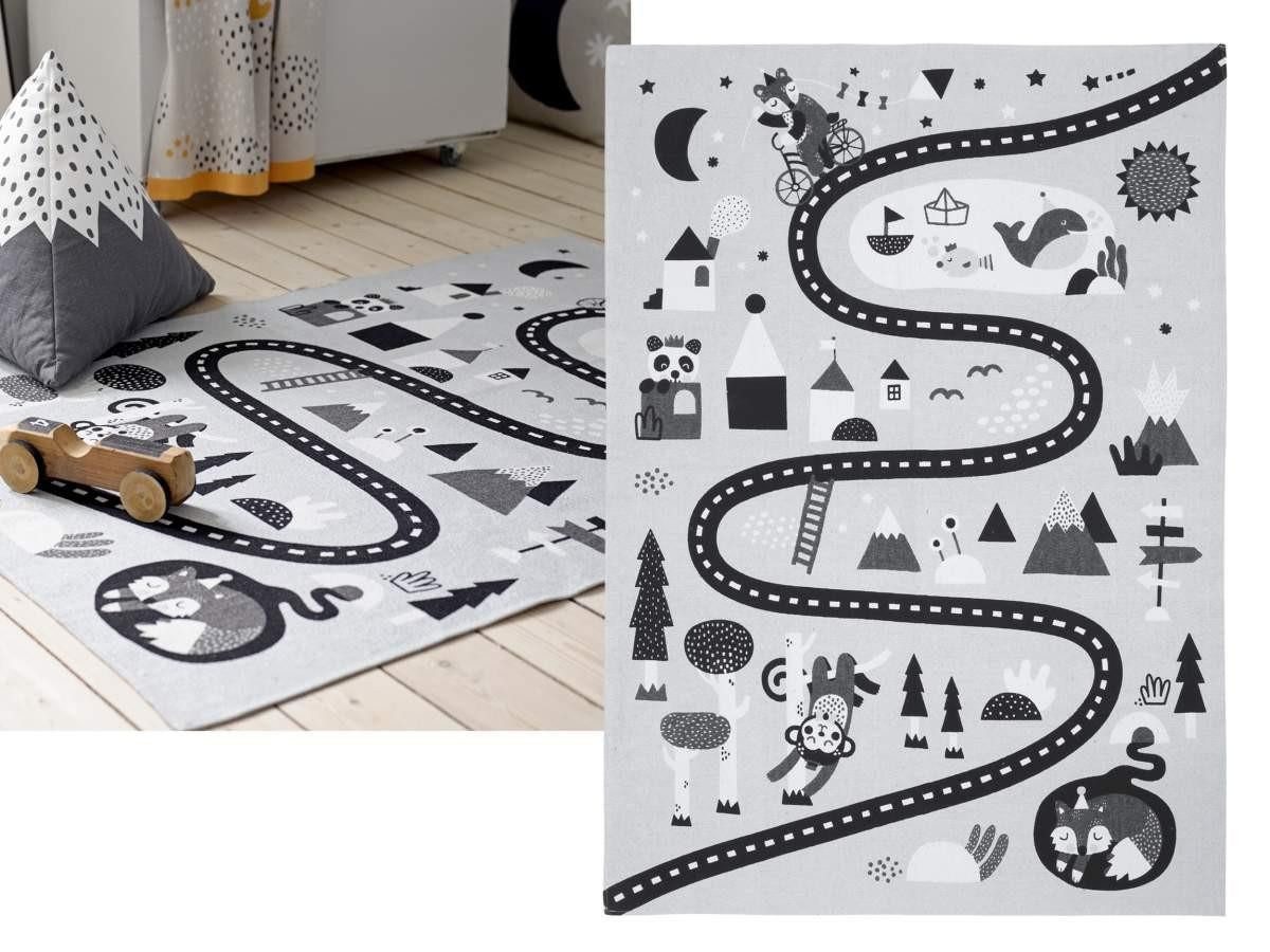 Södahl Kinderteppich Magic Forest, rechteckig, Höhe: 20 mm, Spielteppich mit Straße für Kinderzimmer 95x130cm Auto