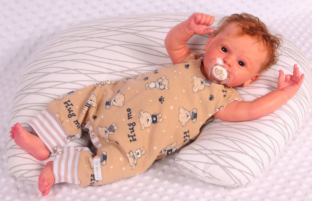 La Bortini Strampler Baby Strampler doppelseitig mit Wende-Funktion in Beige aus reiner Baumwolle, 44 50 56 62 68 74 80