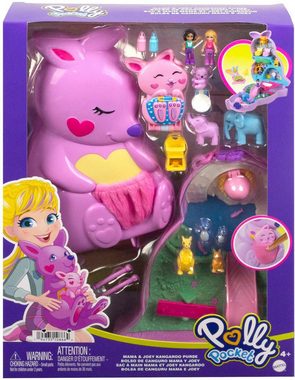 Polly Pocket Spielwelt Mama und Joey Känguru Tasche, mit 2 Puppen
