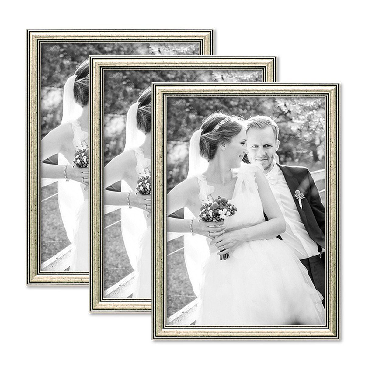 PHOTOLINI Bilderrahmen 3er Set Kunststoff-Rahmen im günstig online kaufen