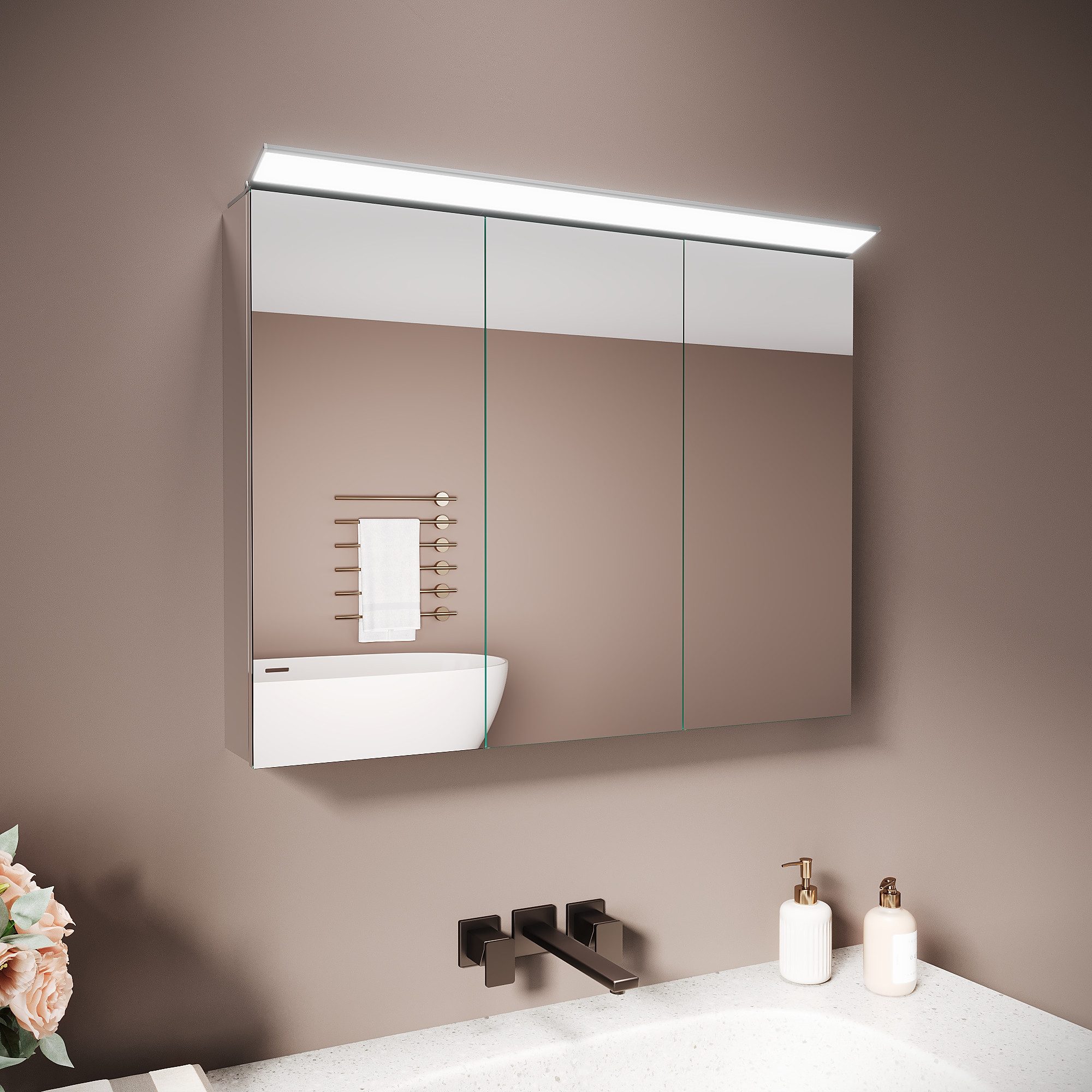 SONNI Spiegelschrank Spiegelschrank Badezimmerschrank 80×60cm Bestseller mi günstig online kaufen