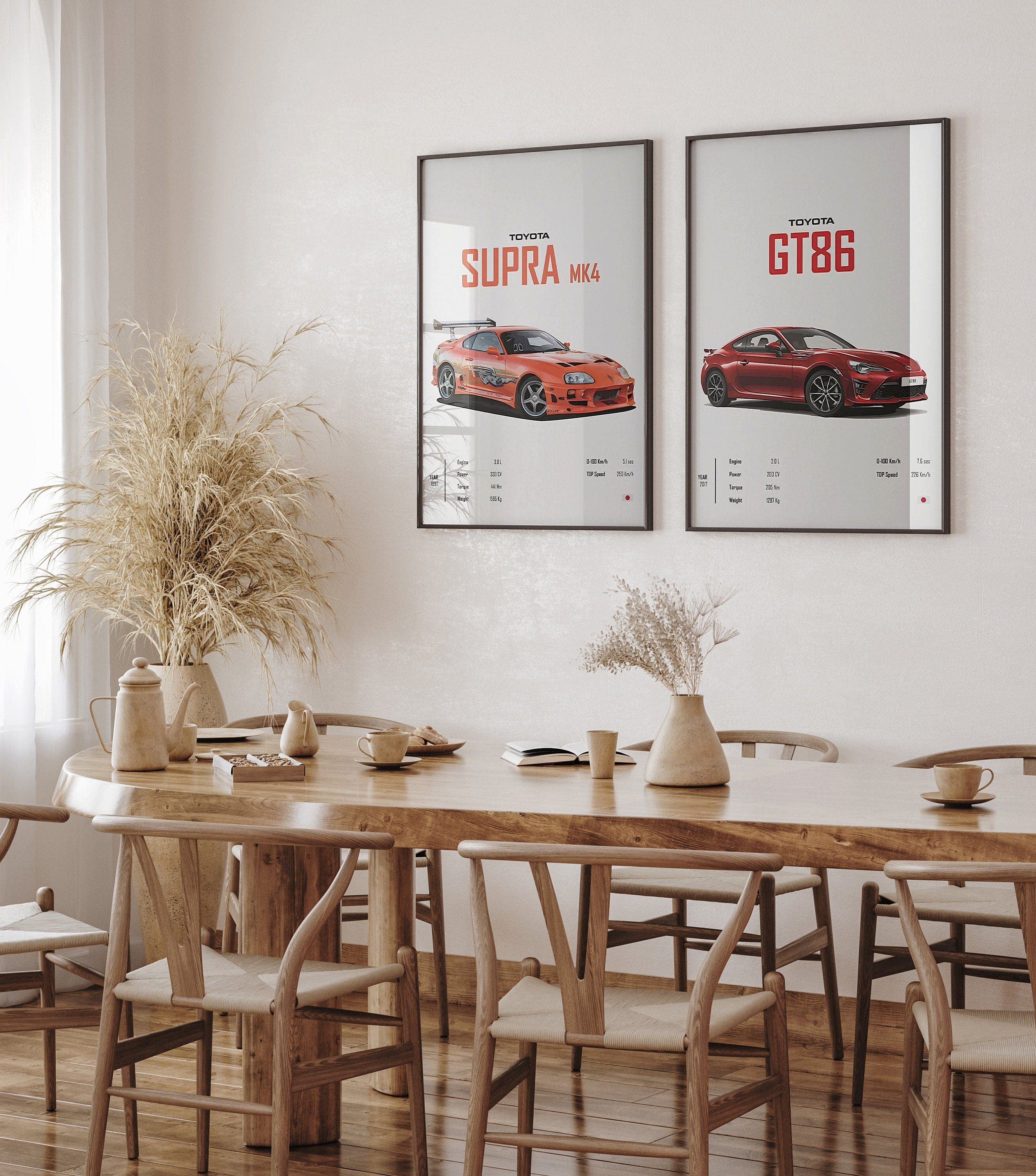 JUSTGOODMOOD Poster Sportwagen TOYOTA SUPRA GT86 Klassiker Legenden Geschenk für ihn Wohnz, TOYOTA GT 86 (1 St)