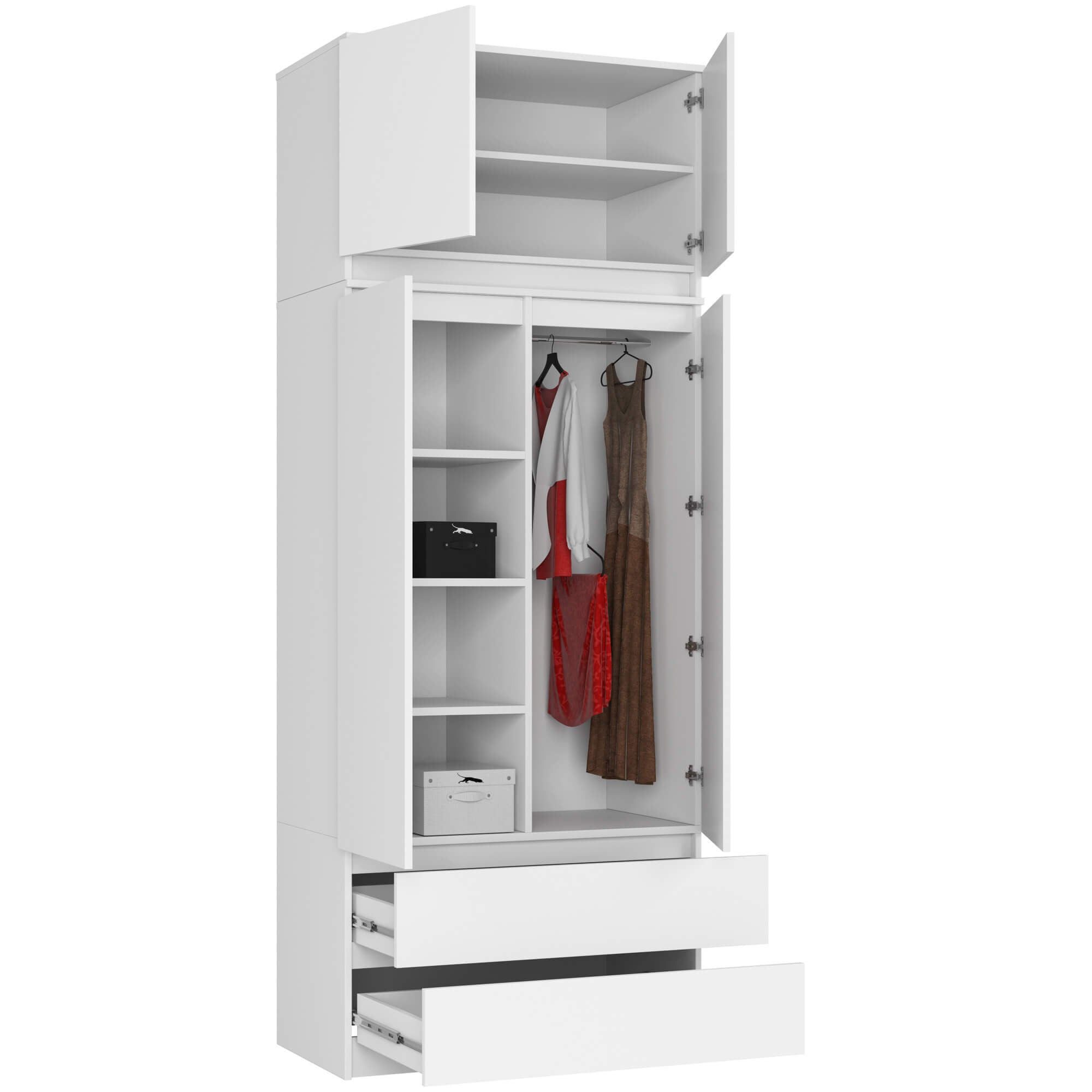 Raumhirsch Furniture Kleiderschrank - Mehr Stauraum für Ihr Schlafzimmer - Modern Robuster Schlafzimmerschrank mit cleverer Aufteilung