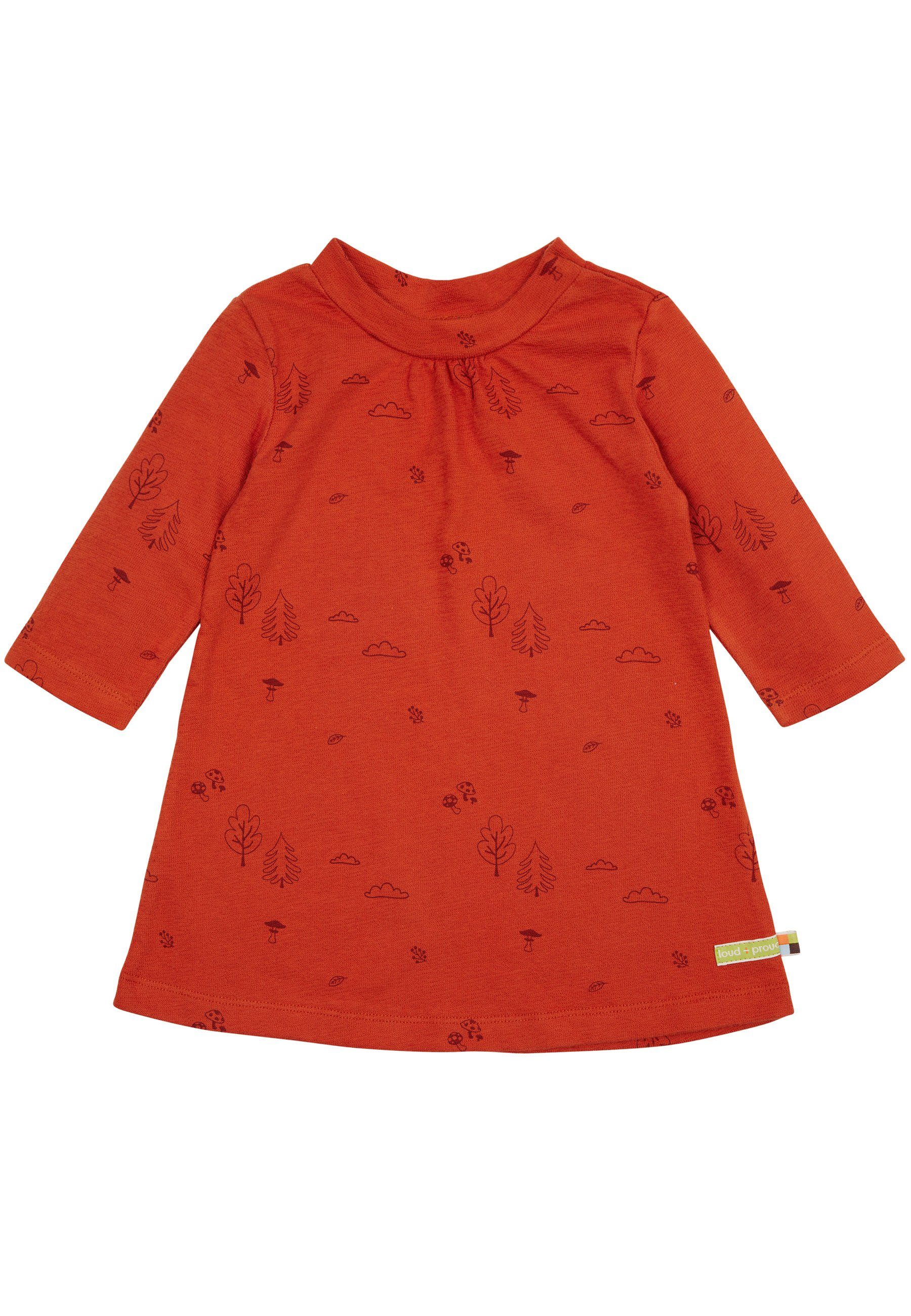 loud + proud A-Linien-Kleid Weich mit Struktur-Strick GOTS zertifizierte Bio-Baumwolle rot