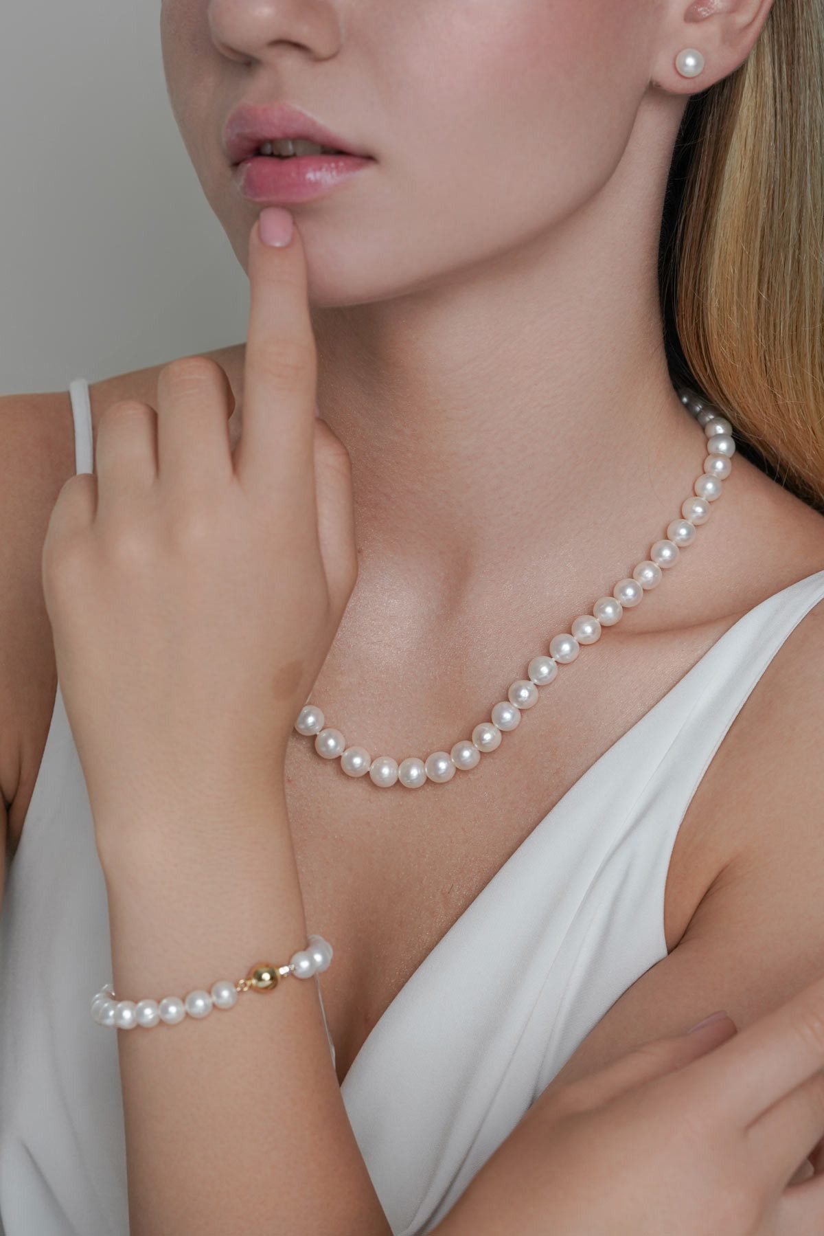 Gaura Pearls Perlenarmband klassisch-elegant weiß rund günstig online kaufen