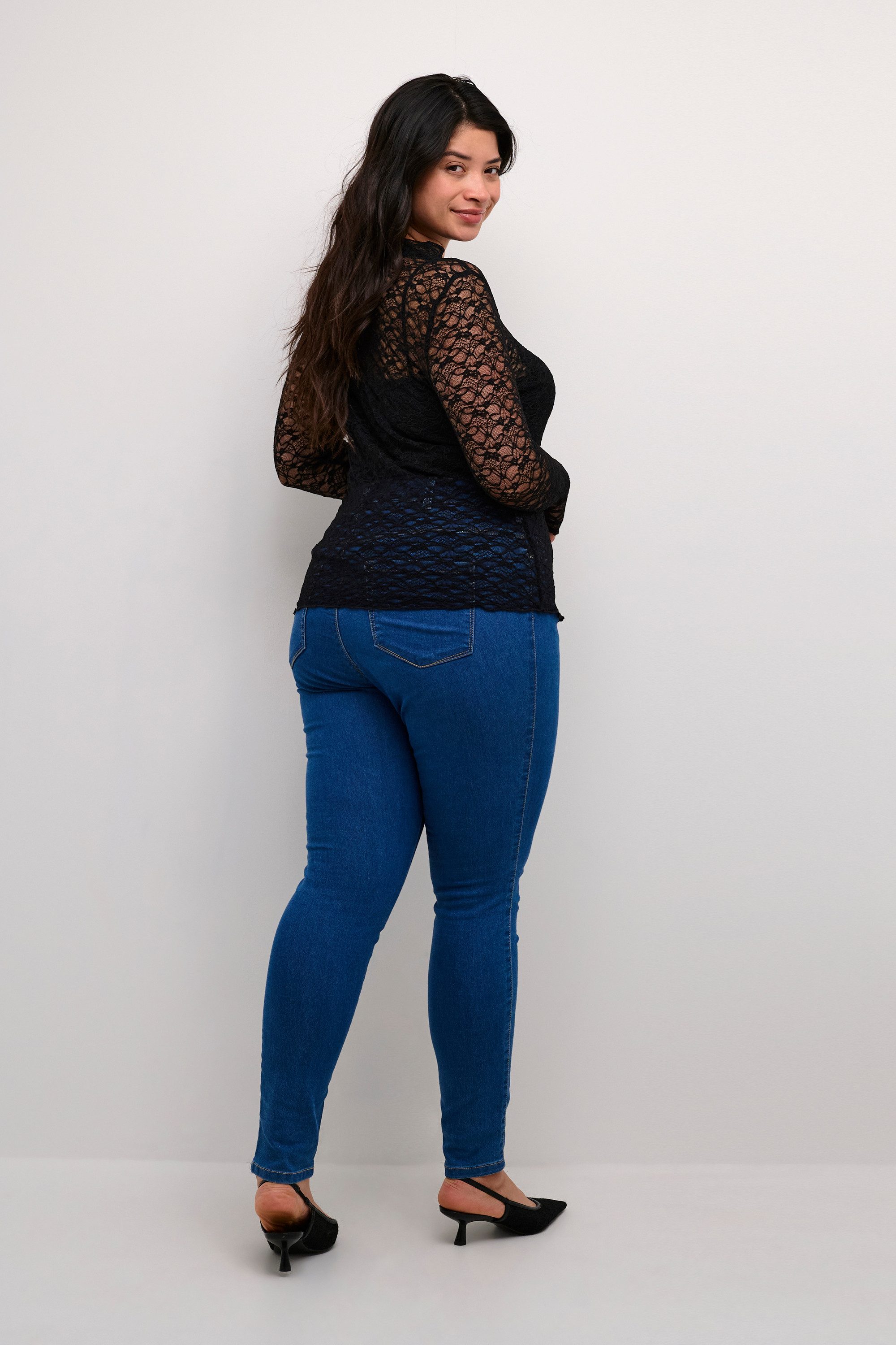 KAFFE Curve Langarmbluse Langarm-Bluse KCjolina Große Größen