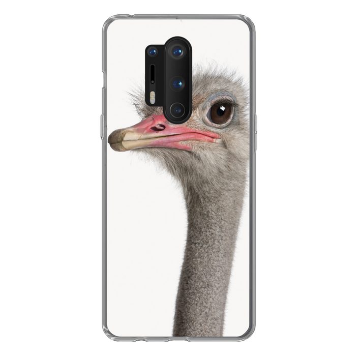 MuchoWow Handyhülle Strauß - Tiere - Kinder - Jungen - Mädchen - Vogel Phone Case Handyhülle OnePlus 8 Pro Silikon Schutzhülle