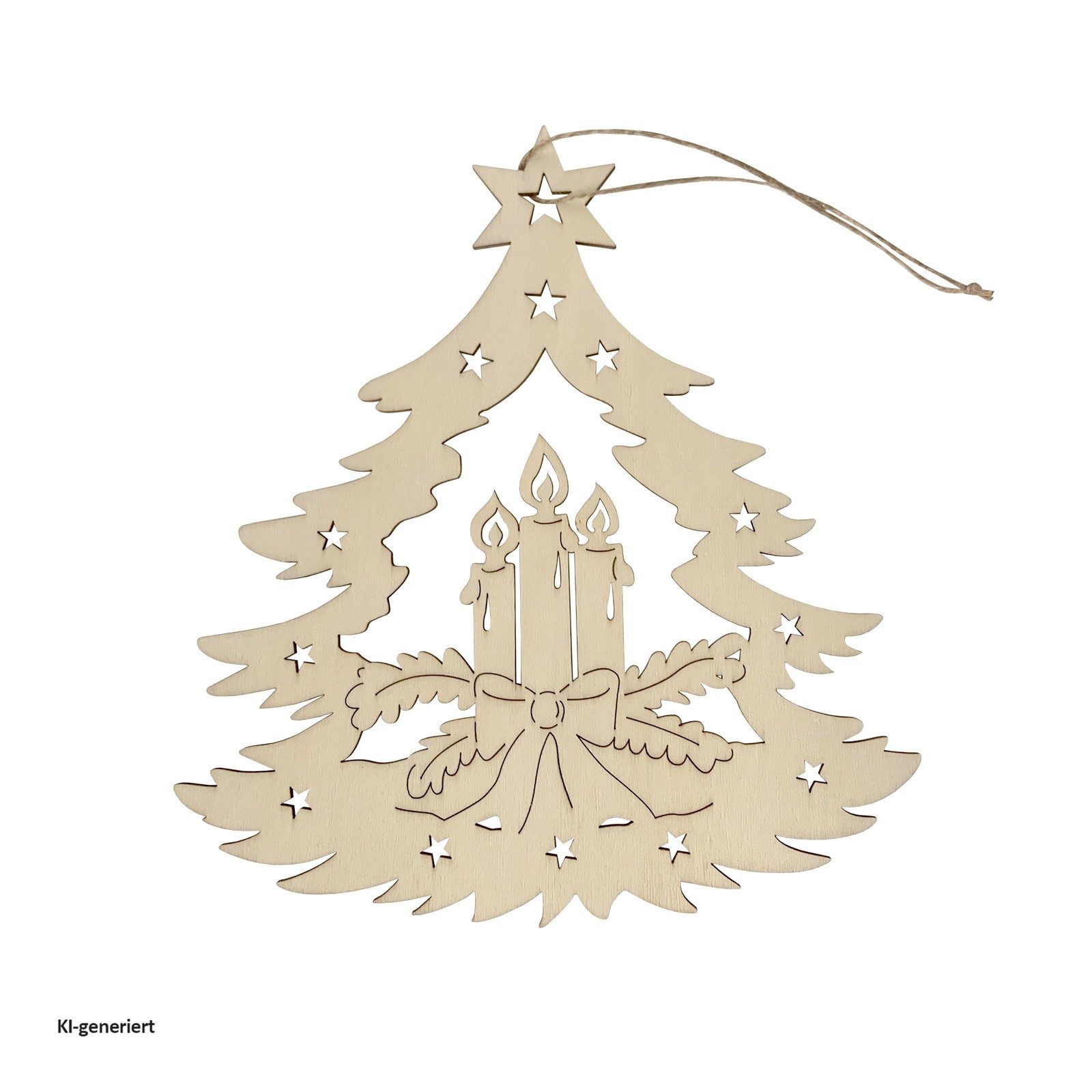 HTI-Living Beleuchtetes Fensterbild Fensterbild Holz Adventskerze, Dekohänger Weihnachtsdeko