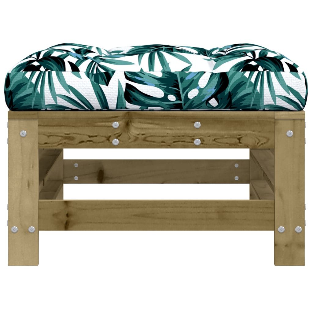 vidaXL Sofaelement Gartenhocker mit Kissen Kiefernholz günstig online kaufen