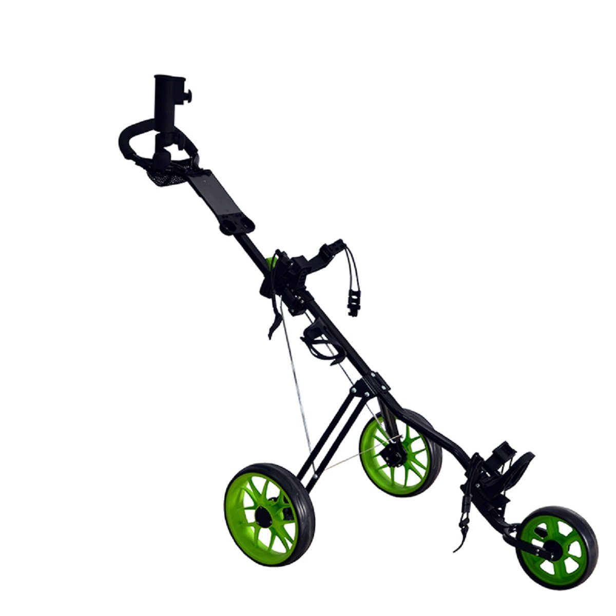 GolfRolfe Golftrolley GolfRolfe 14354 Golf Trolley in schwarz mit grünen Reifen