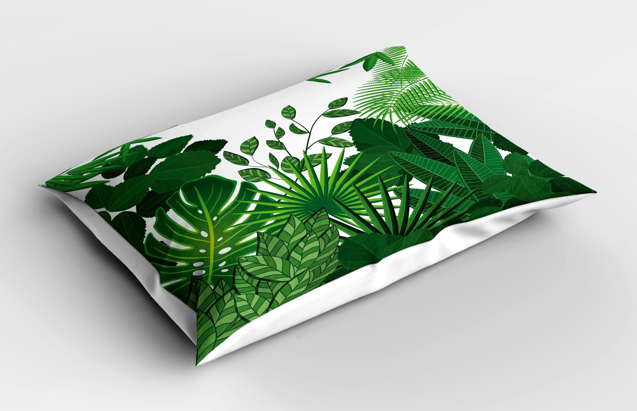 Kopfkissenbezug, Jungle Abakuhaus Gedruckter (1 Wilde Kissenbezüge Size Dekorativer Greenery Leaves Stück), Standard Wachsende