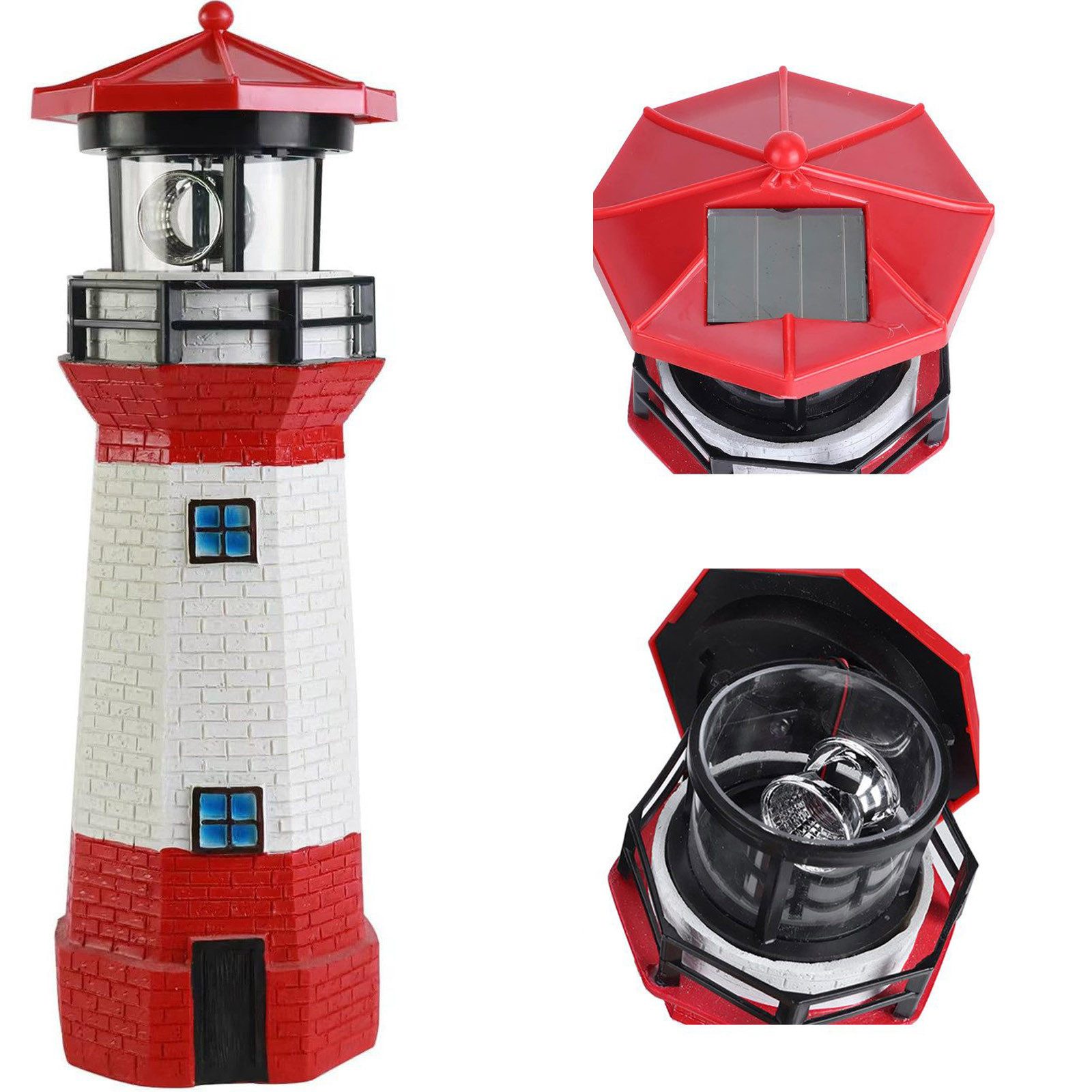 BlingBin LED Solarleuchte LED Solar Dreh-Leuchtturm, günstig online kaufen