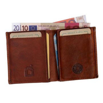 SHG Mini Geldbörse Minigeldbörse Herren-/ Damenbörse mit integriertem RFID Schutz Braun