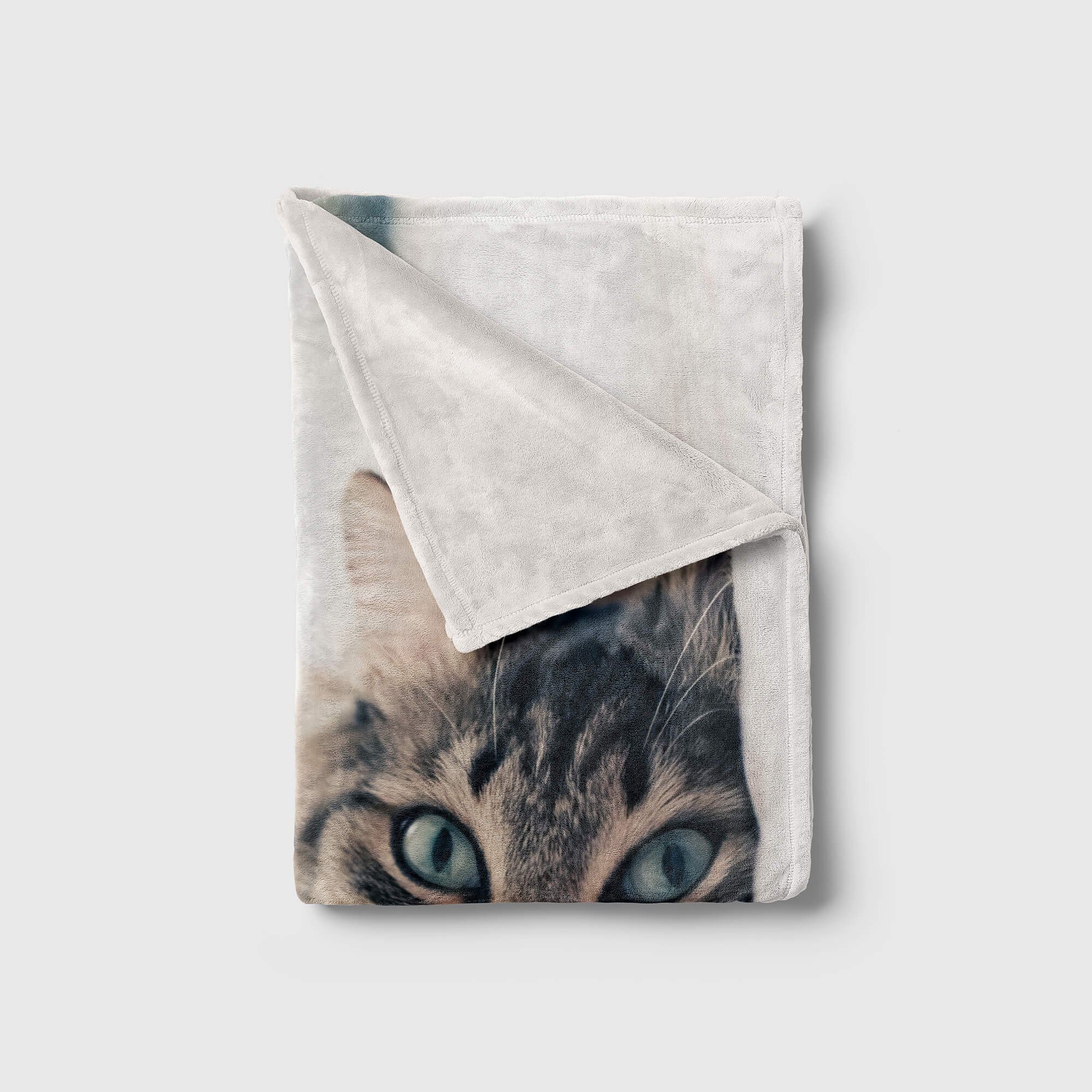 Saunatuch Handtücher mit Tiermotiv Handtuch Katze, Handtuch Baumwolle-Polyester-Mix Sinus Art Strandhandtuch Kuscheldecke (1-St),