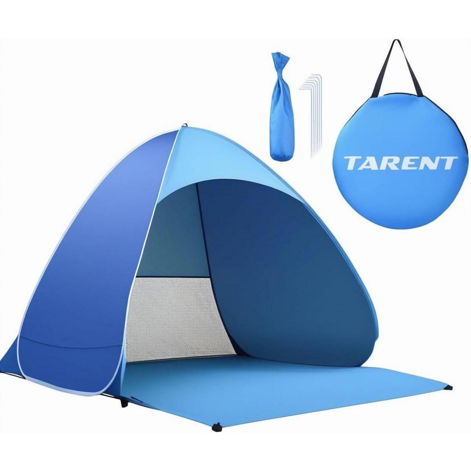 Strandmuschel XXL Strandmuschel Pop Up 3-5 Personen, UPF 50+ UV Schutz, Outdoor Zelt